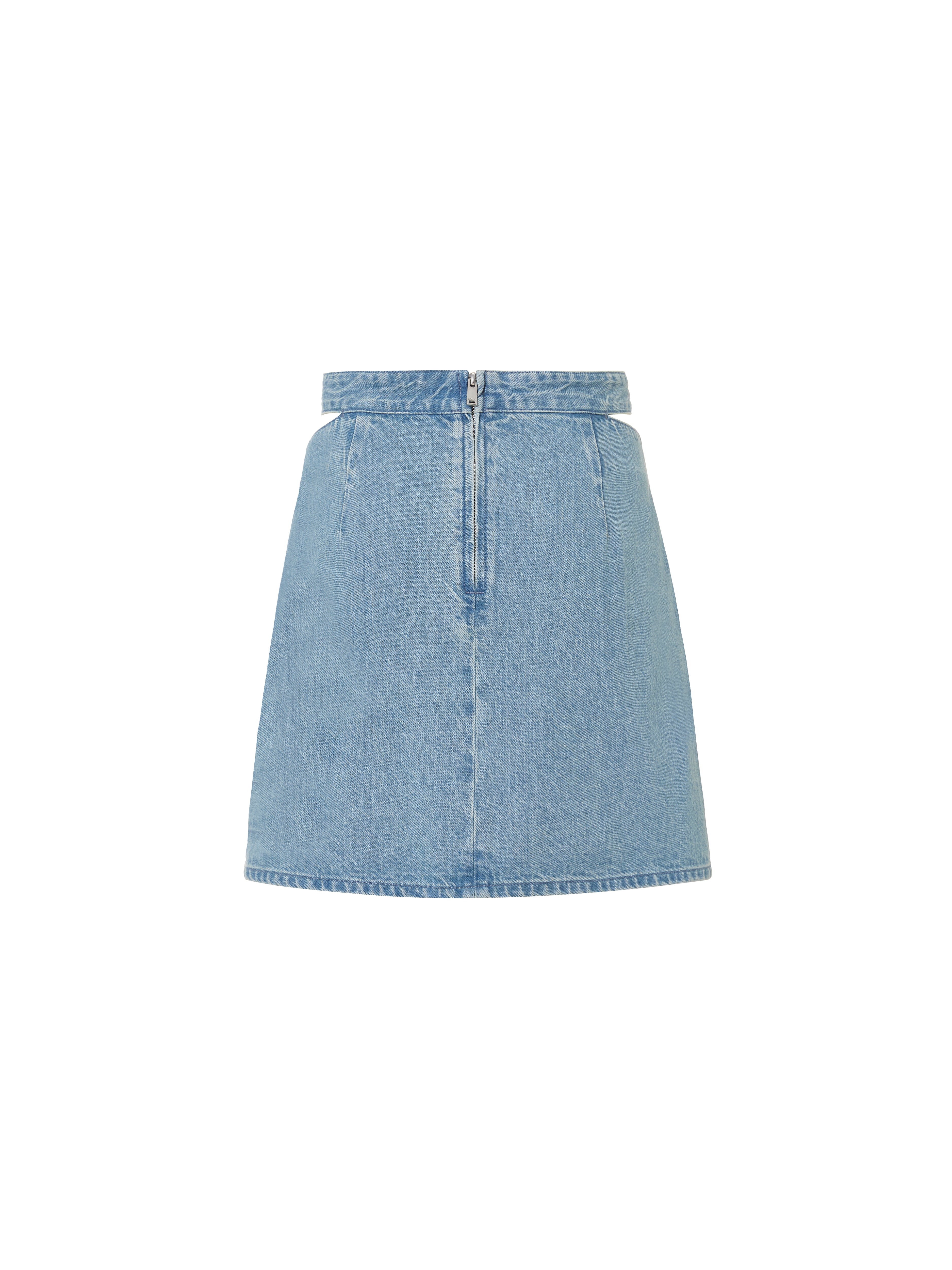 MO&Co. Women's Cutout Waist Cotton Loose Cowboys Denim Mini Skirt For Women