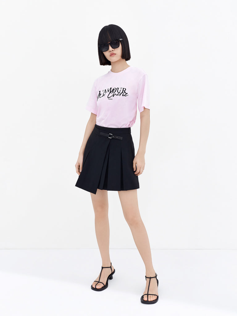 MO&Co. Women's Pleated Mini Loose Casual Streetwear Skirt For Women