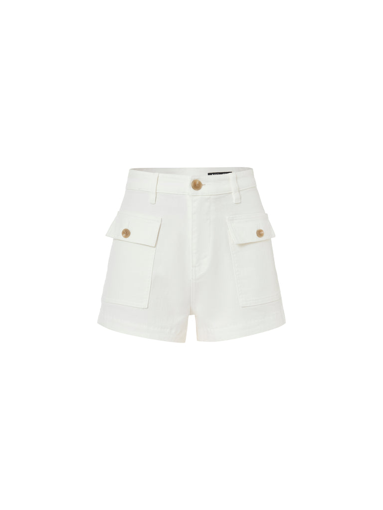 MO&Co. Women's High Waist Pocket Denim Shorts Loose Casual Summer Shorts For Women