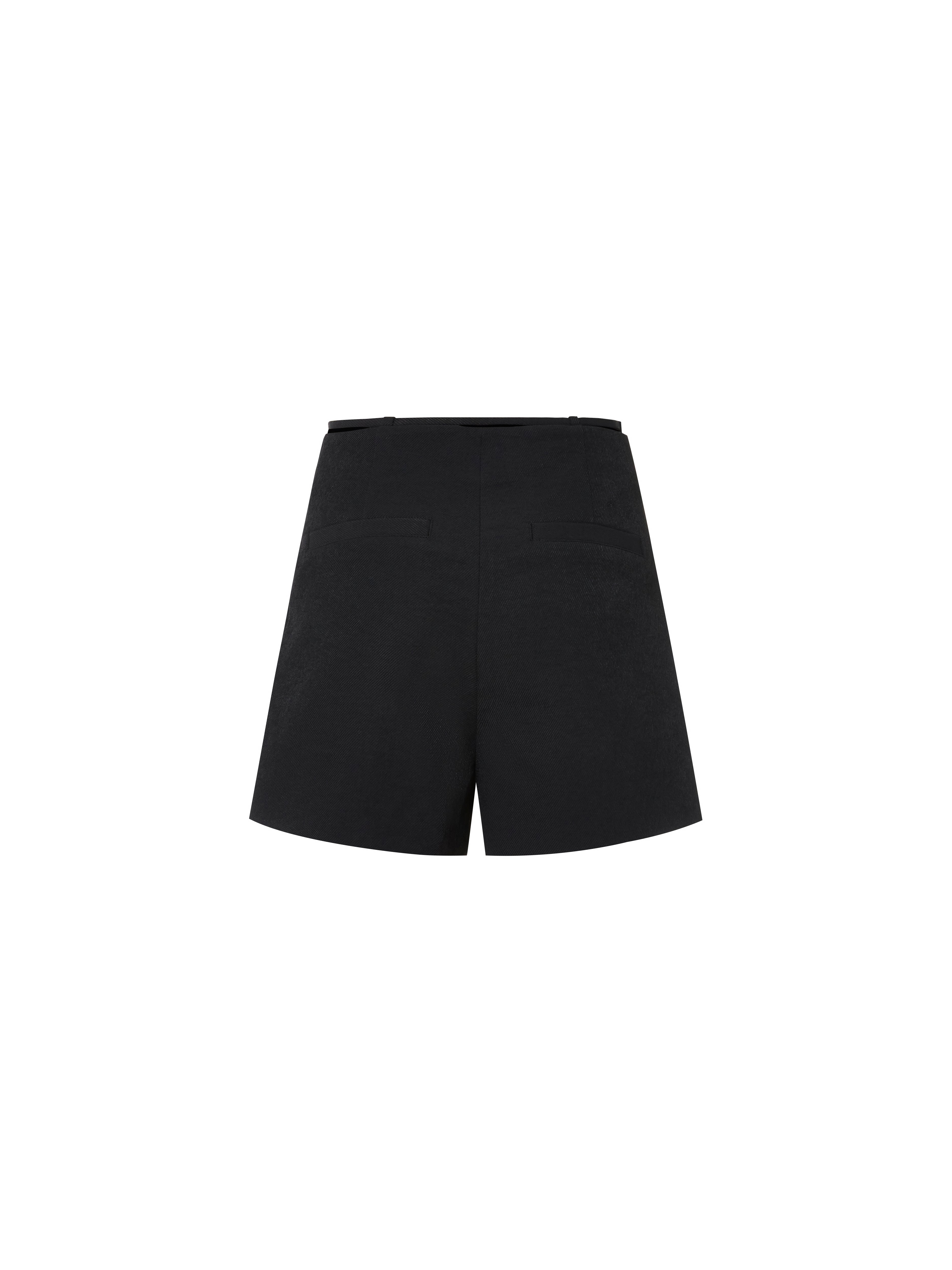 MO&Co. Women's Bias Cut Casual Shorts Loose Casual Summer Black Streetwear