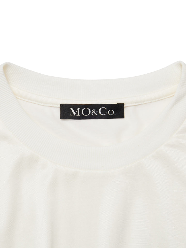 MO&Co.Women Pleated Sleeveless Top Loose Casual Round Neck Casual Tops Women