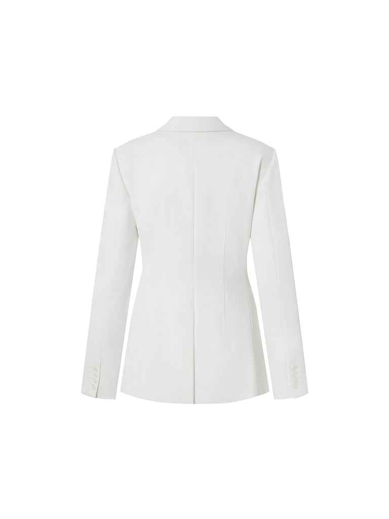 MO&Co. Women's Lapel Structured Blazer Fitted Cool Lapel  Ladies Blazer Coat