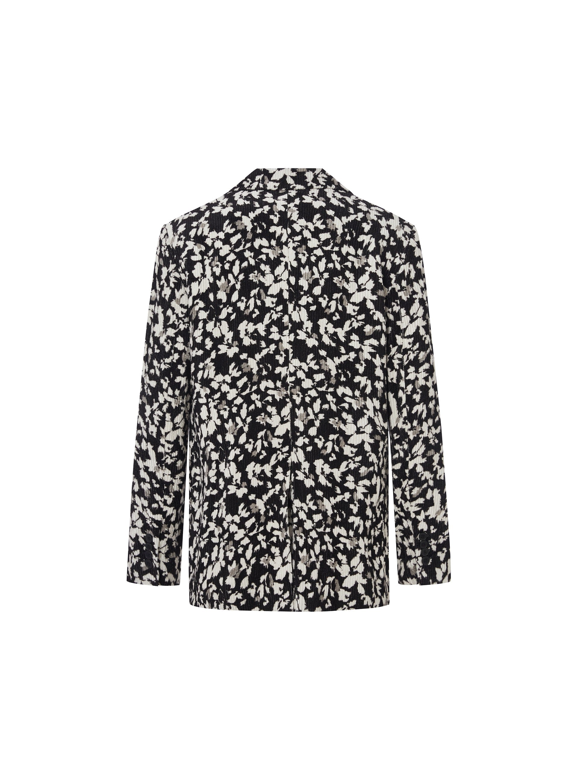 MO&Co. Women's Floral Print Lapel Blazer Loose  Cool Ladies Cropped Blazer