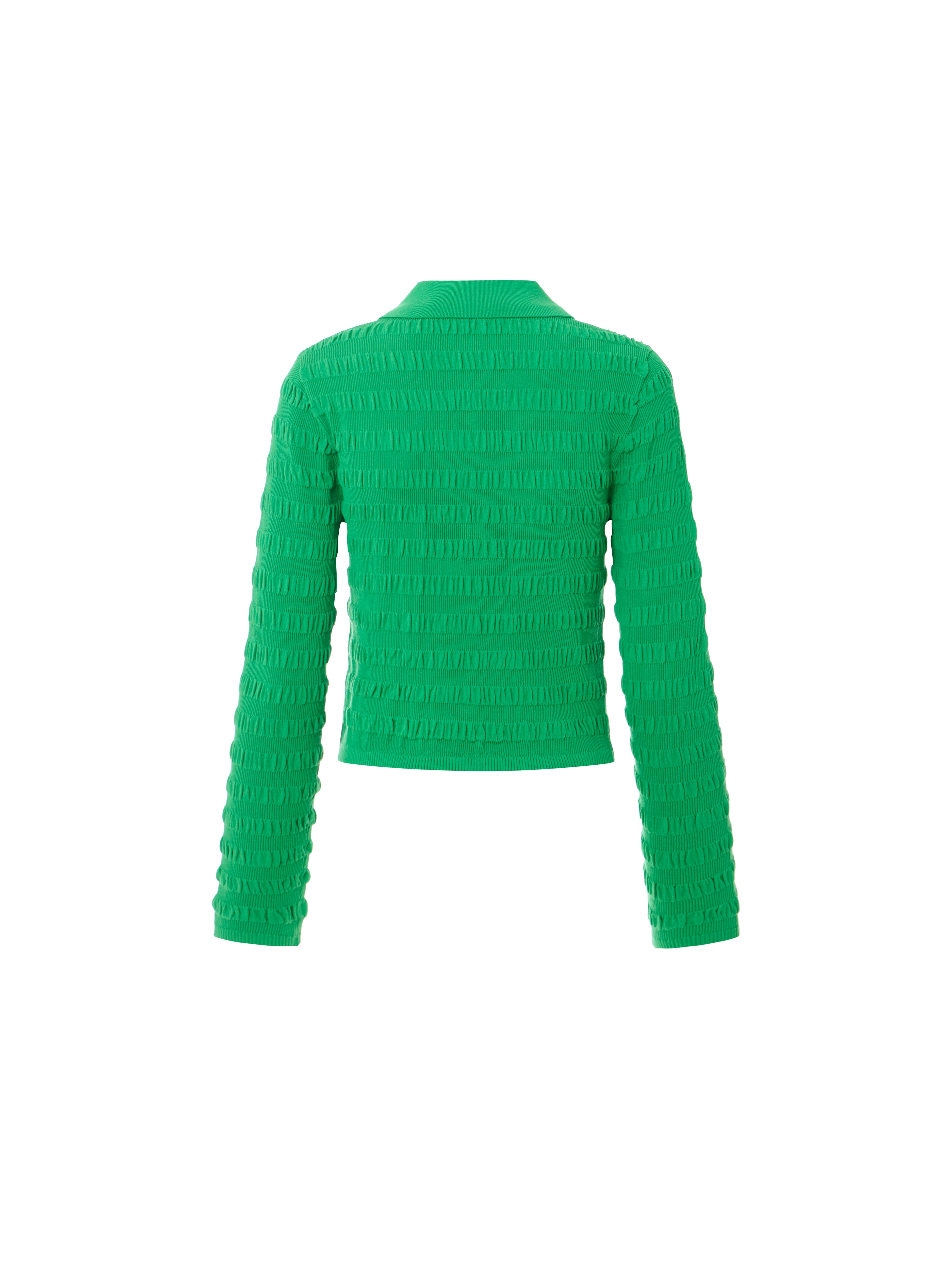 MO&Co. Women's Textured Polo Collar Knit Cardigan Fitted Causal  Green Cardigan Sweater