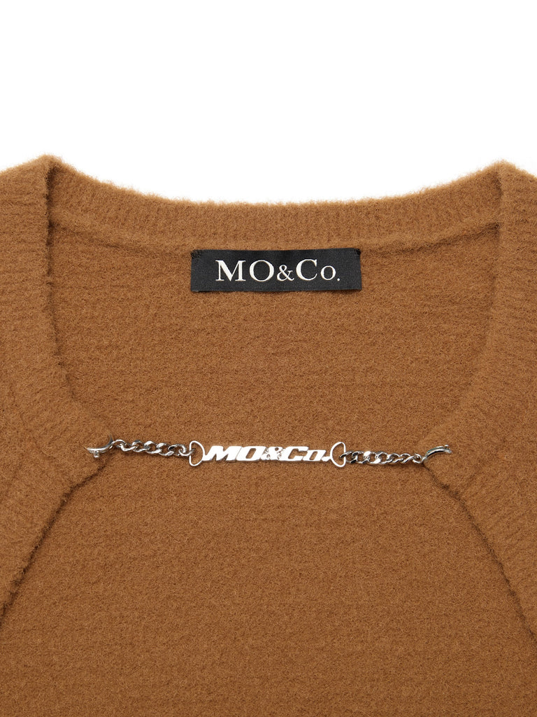 MO&Co. Women's Two-piece Chain Knit Top Fitted Chic Womens Summer Cardigans