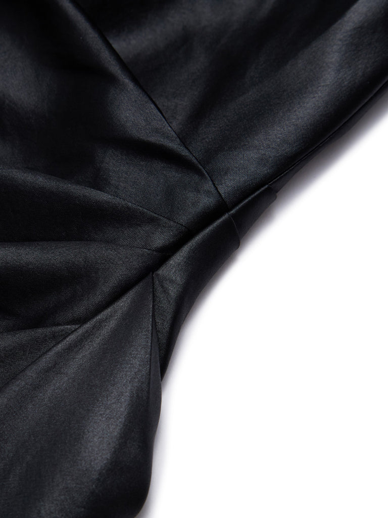 MO&Co. Women Triacetate Side Slit Cami Dress Fitted Black Woman Trandy