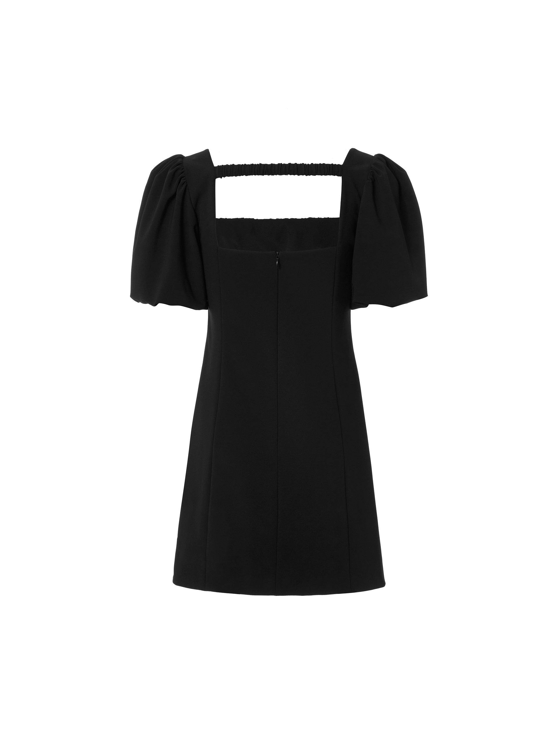 MO&Co. Women's Cutout Puff Sleeve Dress Loose Casual black dress