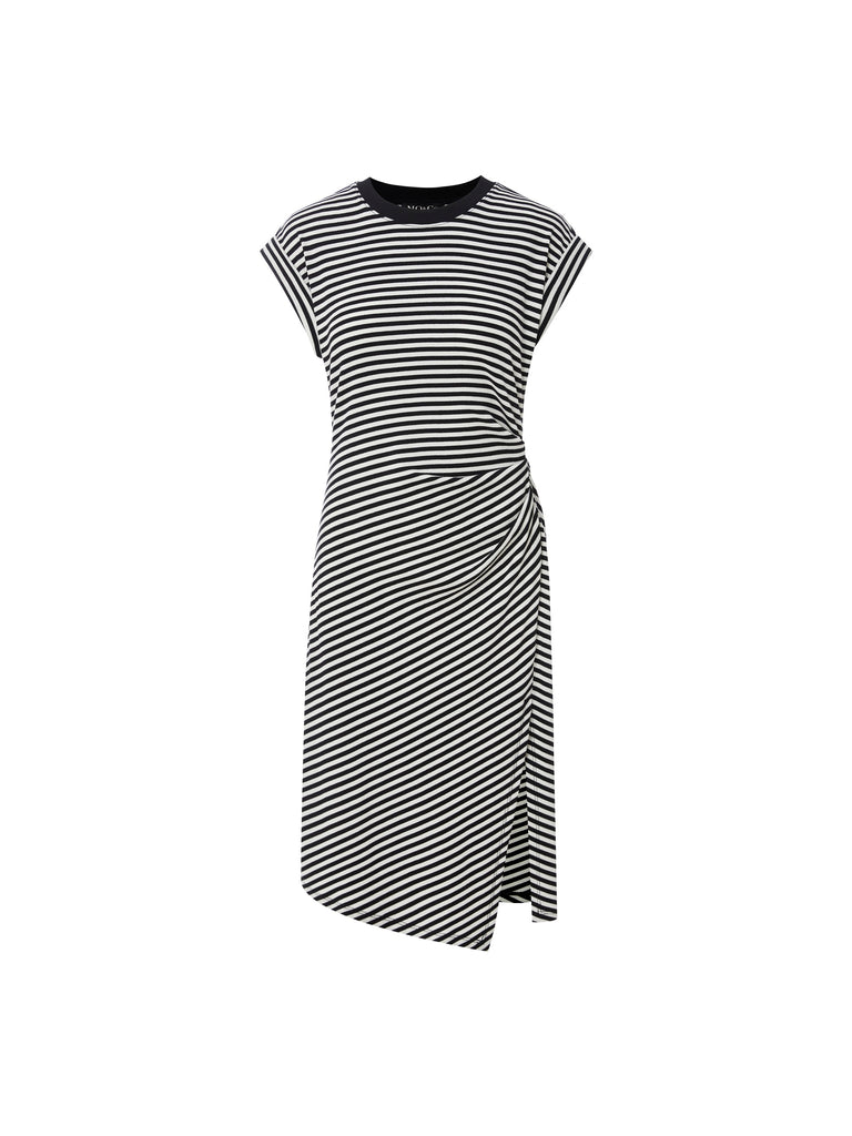 MO&Co. Women's Striped Slim Fit Slit Dress Fitted Casual stripe dress