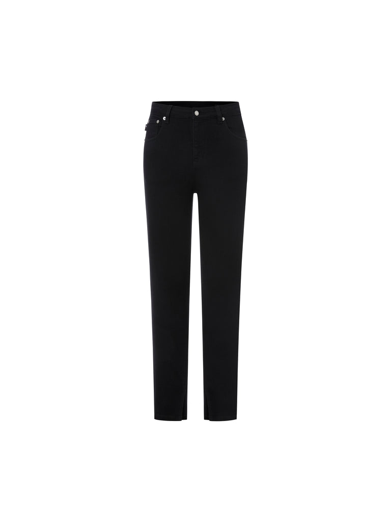 MO&Co. Women Elastic Skinny Jeans in Cotton Fitted Cowboys Black Jeans For Woman