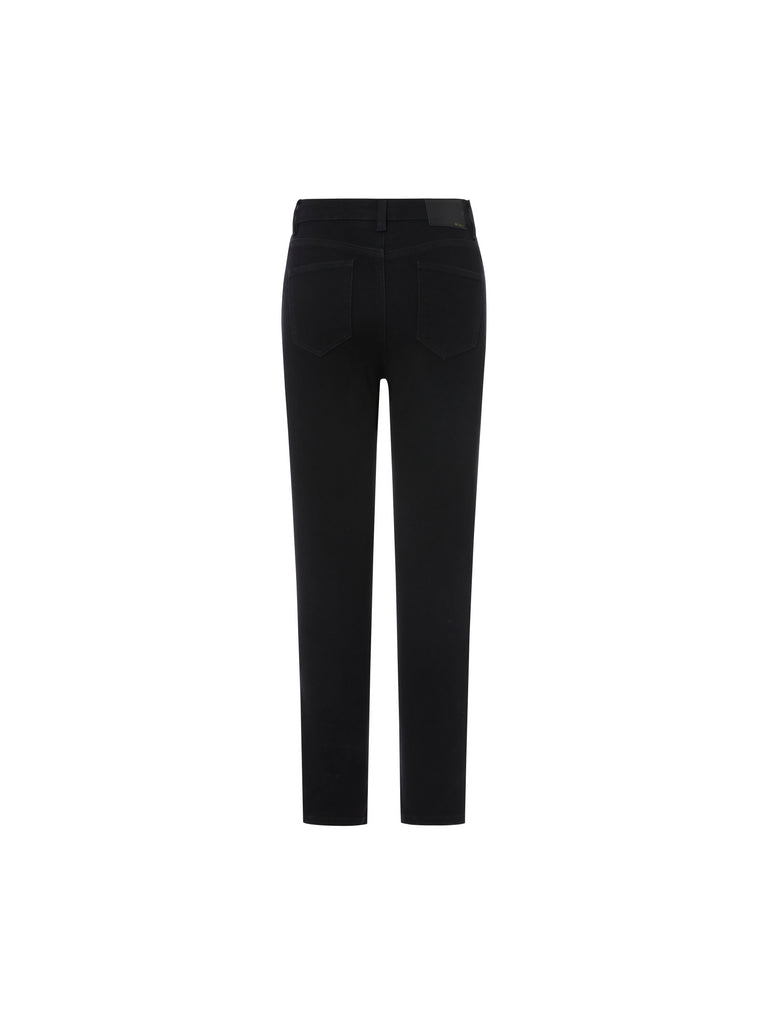 MO&Co. Women Elastic Skinny Jeans in Cotton Fitted Cowboys Black Jeans For Woman