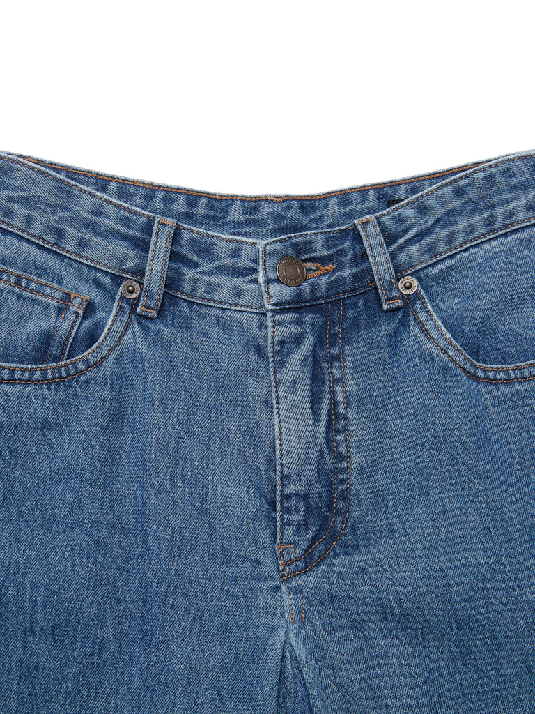 MO&Co. Women's Cotton Wide Leg Denim Culottes Loose Chic New Fashion Jeans