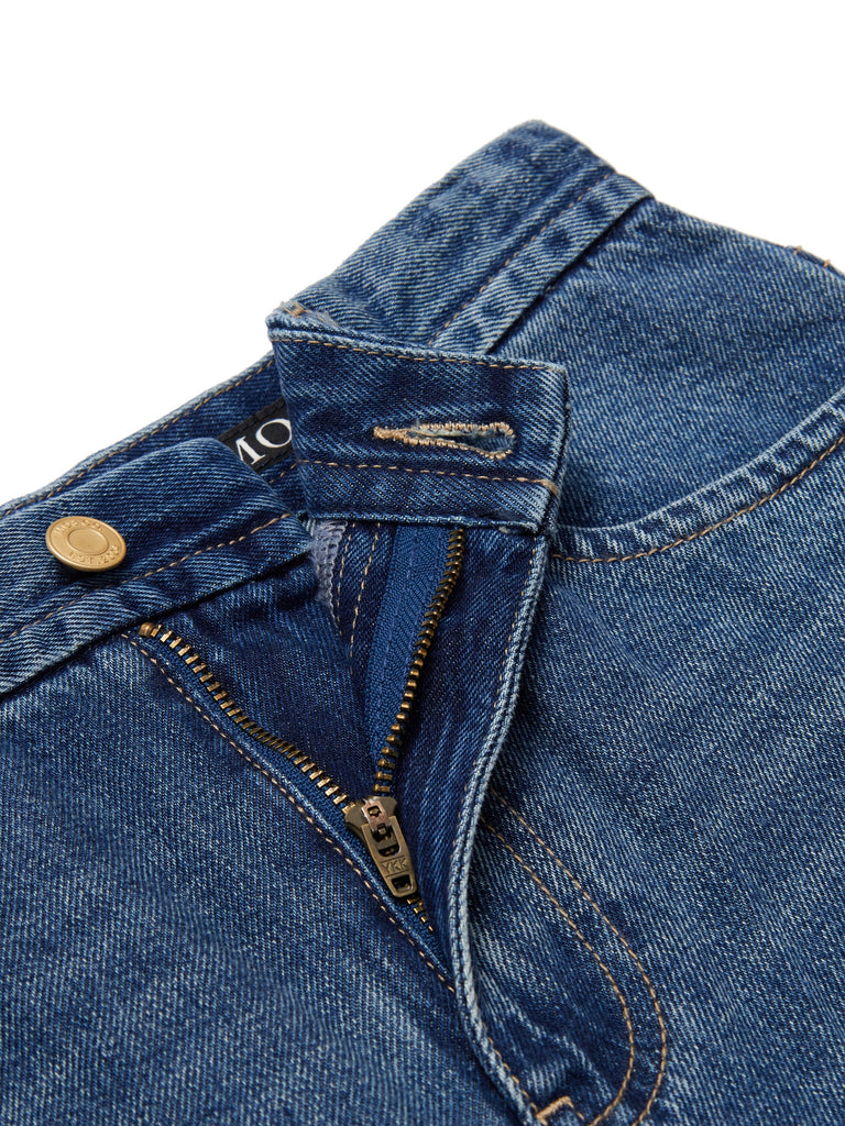 MO&Co.Women's High Waist Straight Cotton Jeans Straight Cowboys Blue