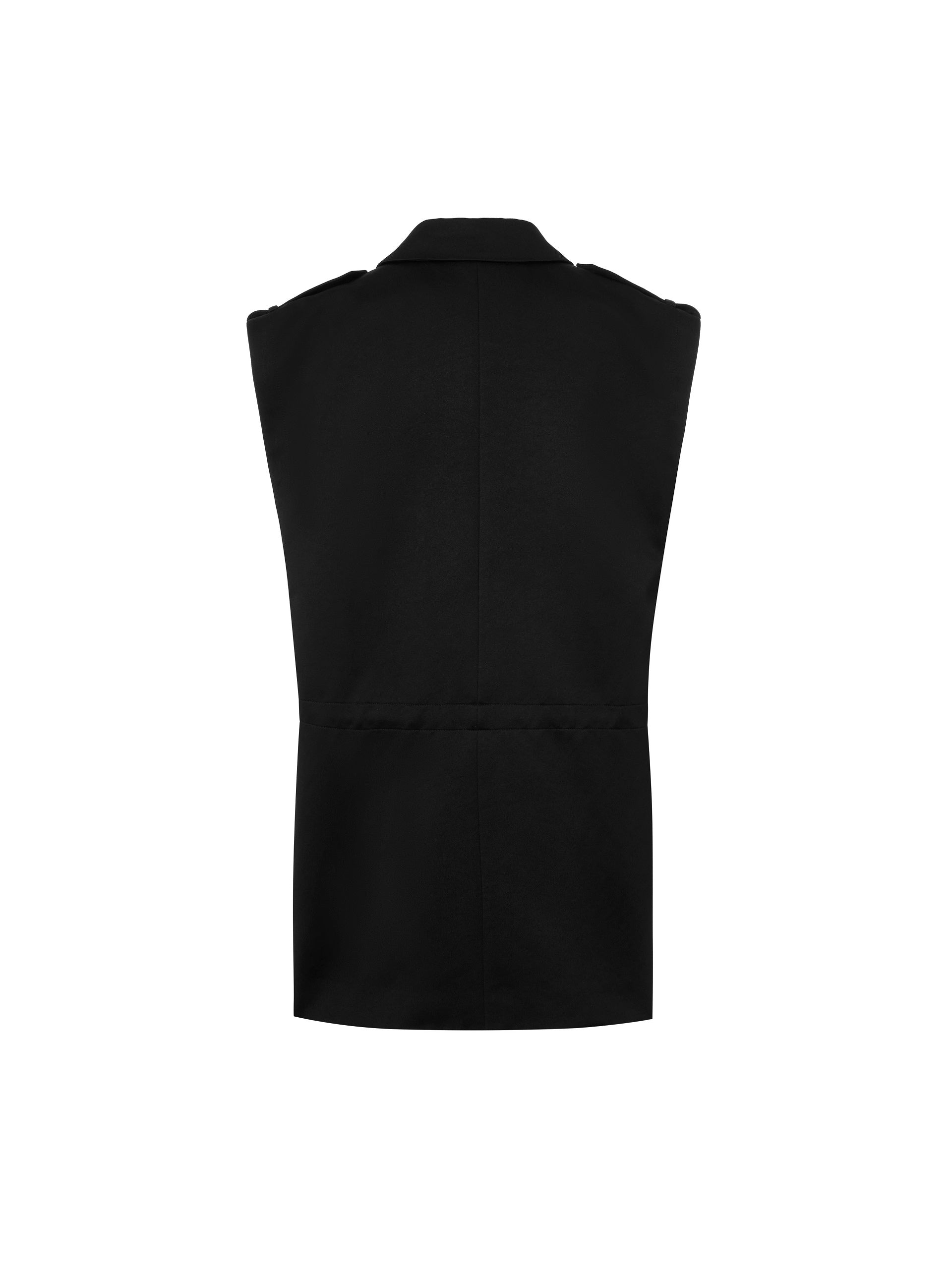 MO&Co.Women's Fitted Sleeveless Waistcoat Fitted Chic Lapel  Topcoat