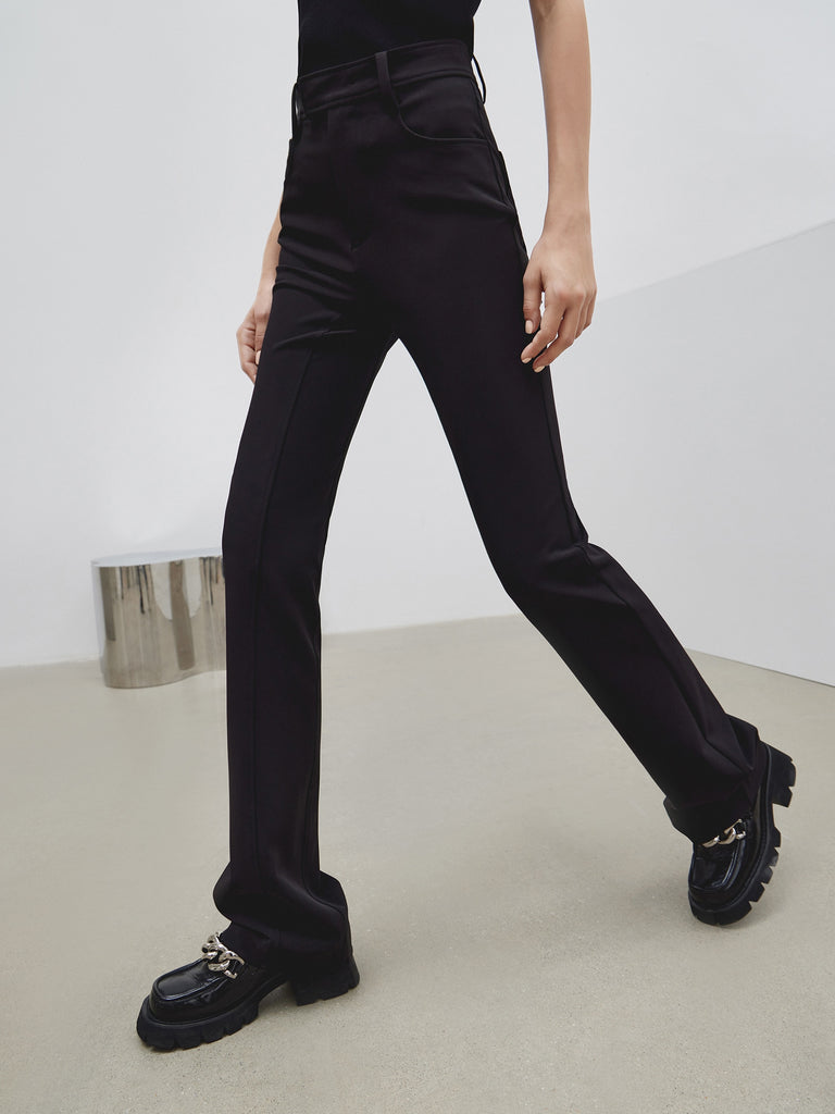 MO&Co. Women's High Waist Flared Pants Straight Casual stylish pant