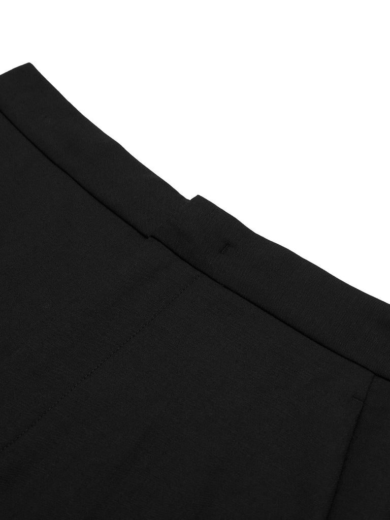 MO&Co. Women's Wool Blend Straight Pants Fitted Classic  Black Trending Pants For Women