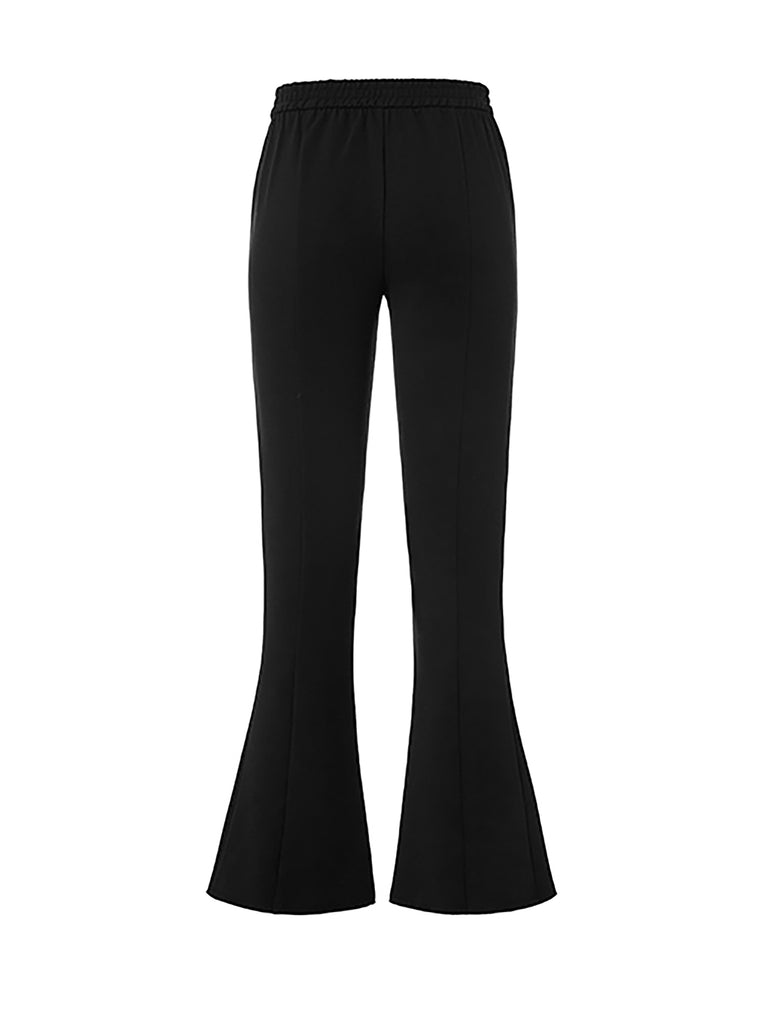 MO&Co.Women's Cotton Flared Casual Pants Fitted Casual Straight Pants For Women