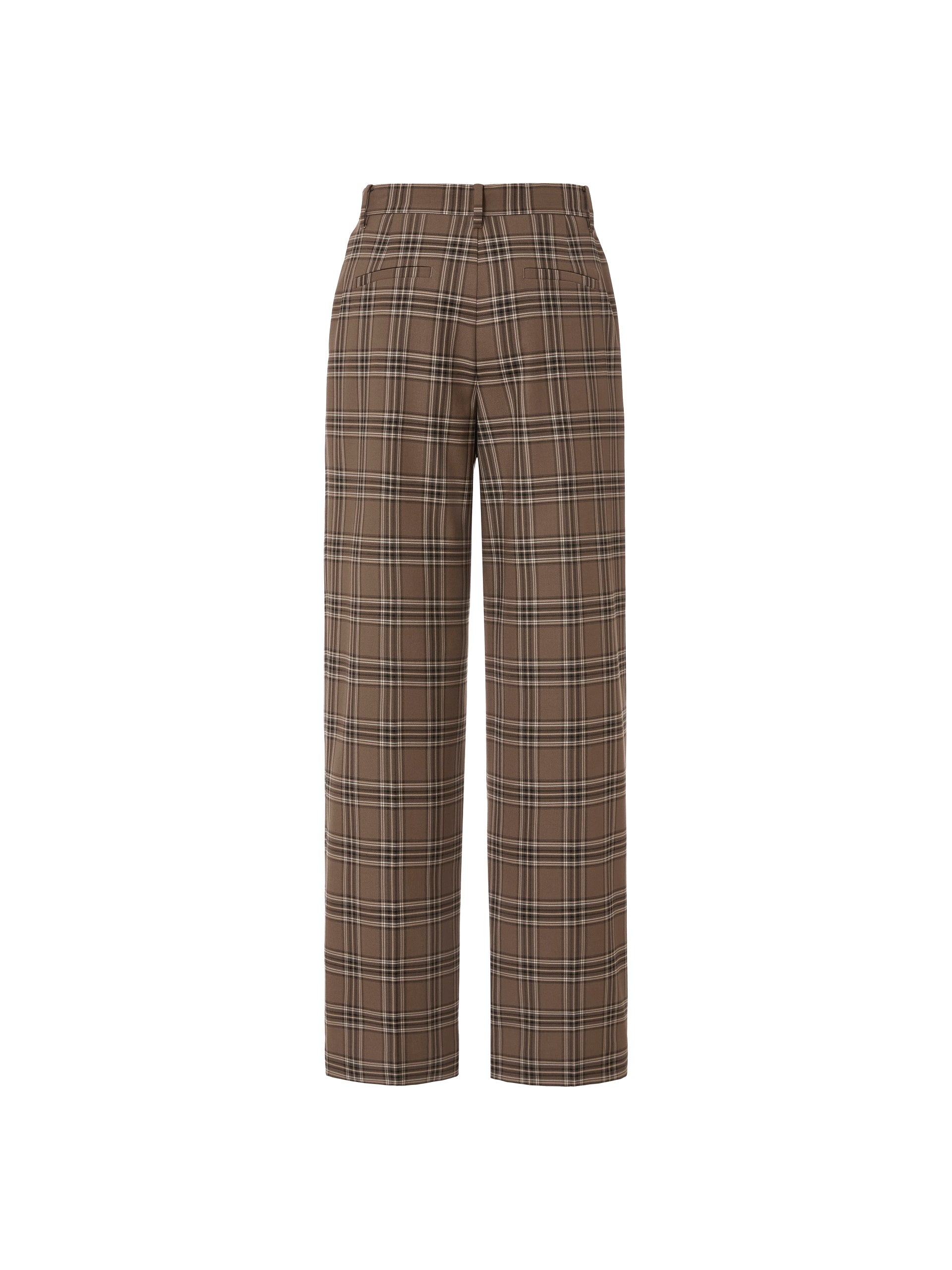 MO&Co. Women's Checkered Straight Pants Loose Chic Stylish Jeans For Women