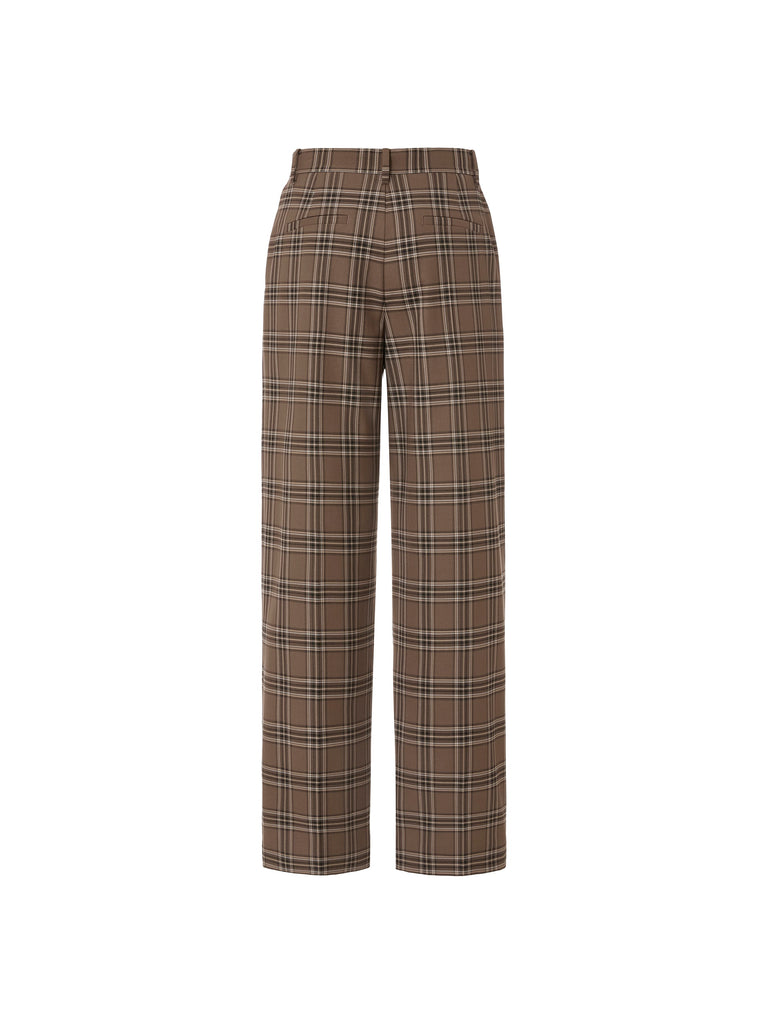 MO&Co. Women's Checkered Straight Pants Loose Chic Stylish Jeans For Women