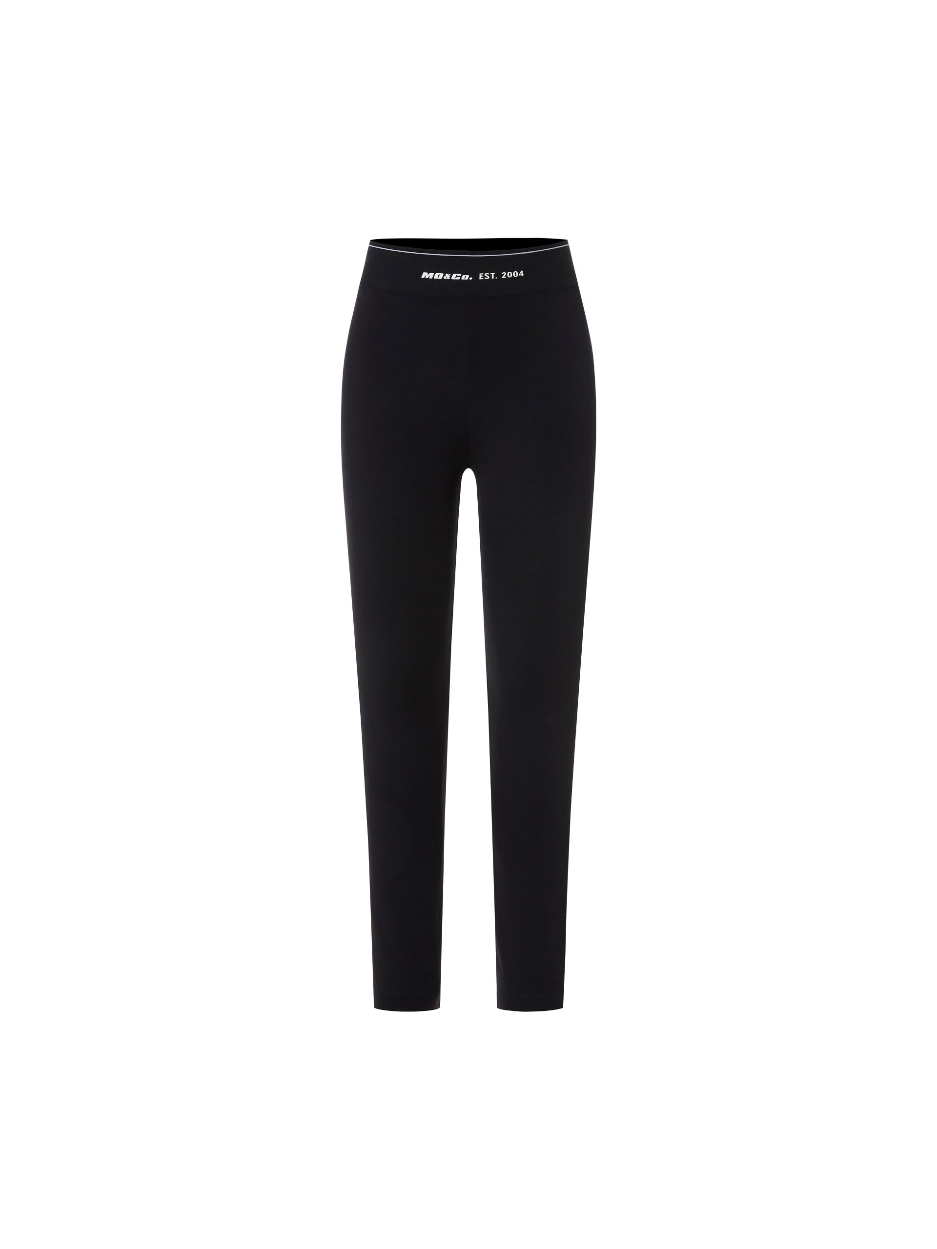 MO&Co. Women's Skinny Sports Casual Pants Fitted Casual Black Trousers