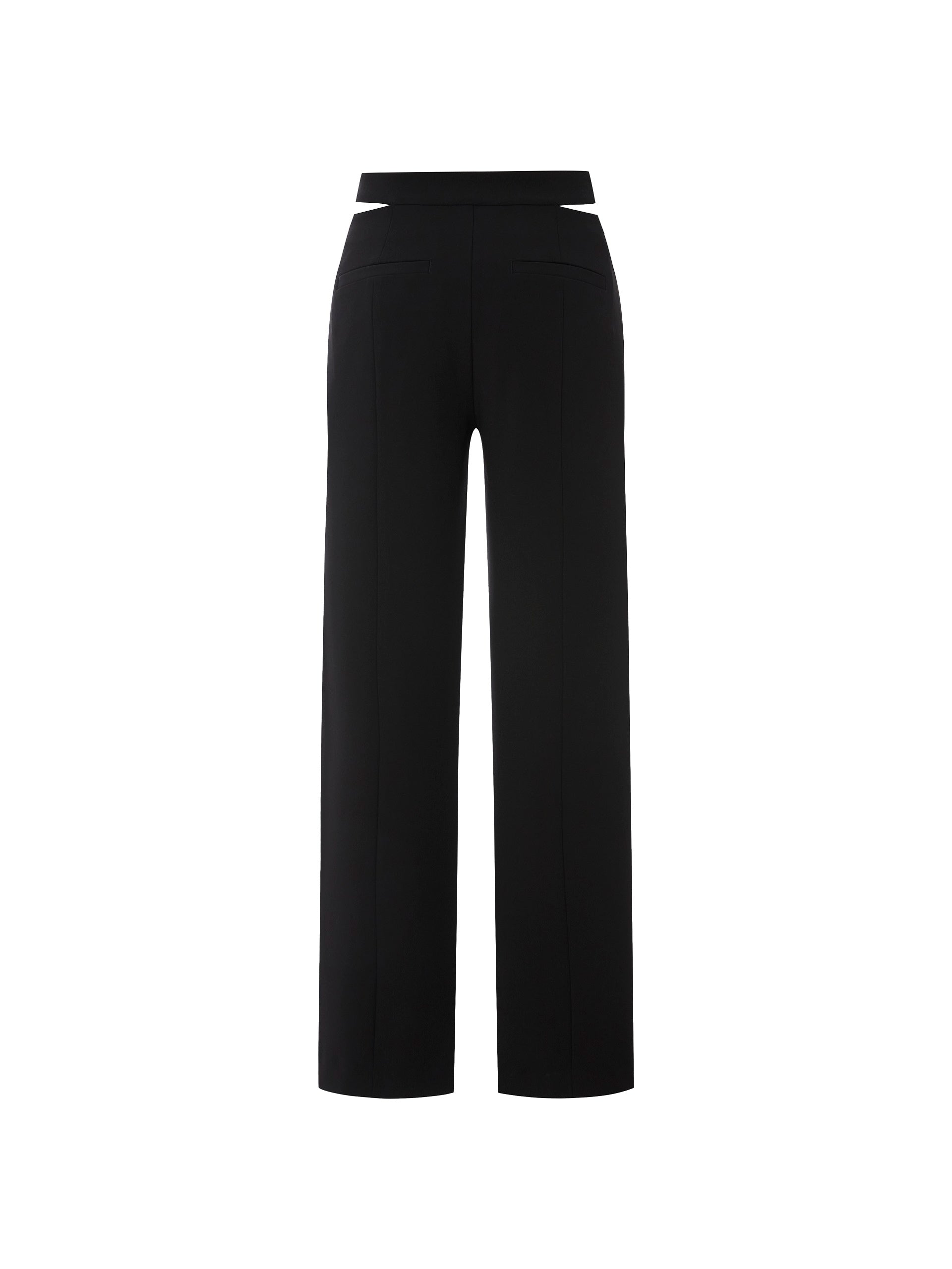 MO&Co. Women's Deconstructed Casual Trousers Straight Classic Black Trousers