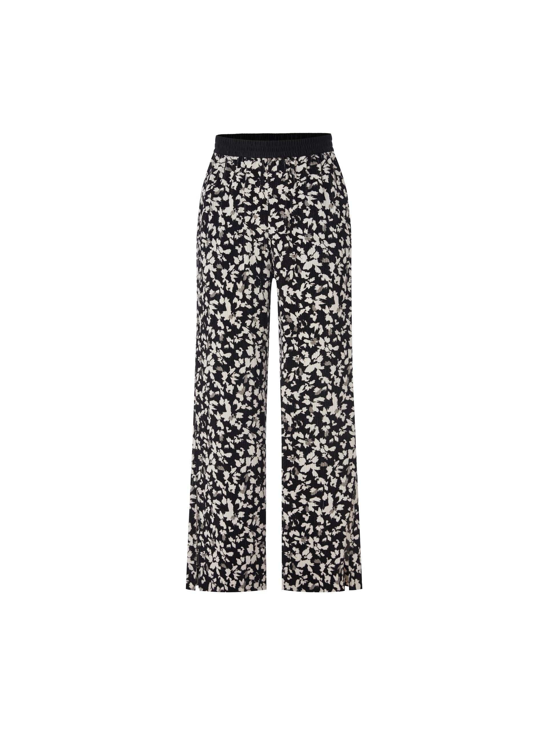 MO&Co. Women's Textured Floral Print Pants Fitted Cool Stylish Pant