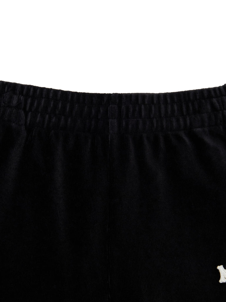 MO&Co. Women's Contrast Straight Leg Casual Pants Loose Casual Black Pants Women