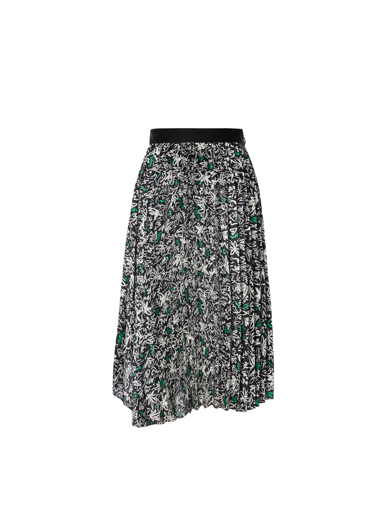 MO&Co. Women Pleated Irregular Print Loose Casual Skirt For Women
