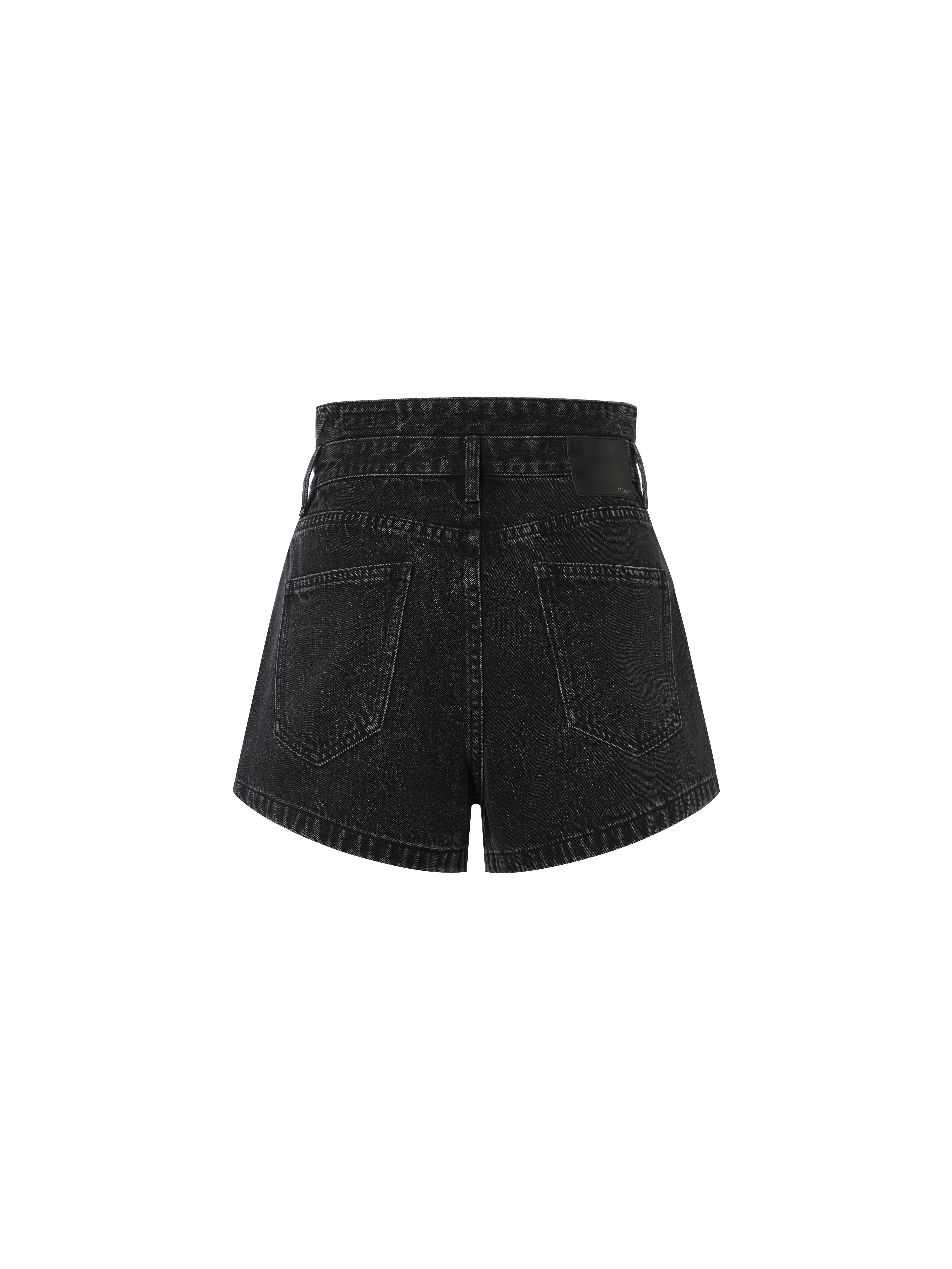 MO&Co. Women High Waist Denim Shorts Fitted Casual Shorts For Women