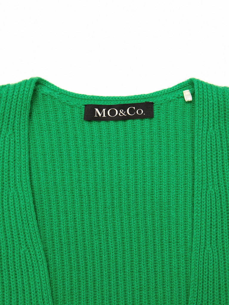 MO&Co. Women's Deep V-neck Sweater Loose Casual Fall Sweaters For Women