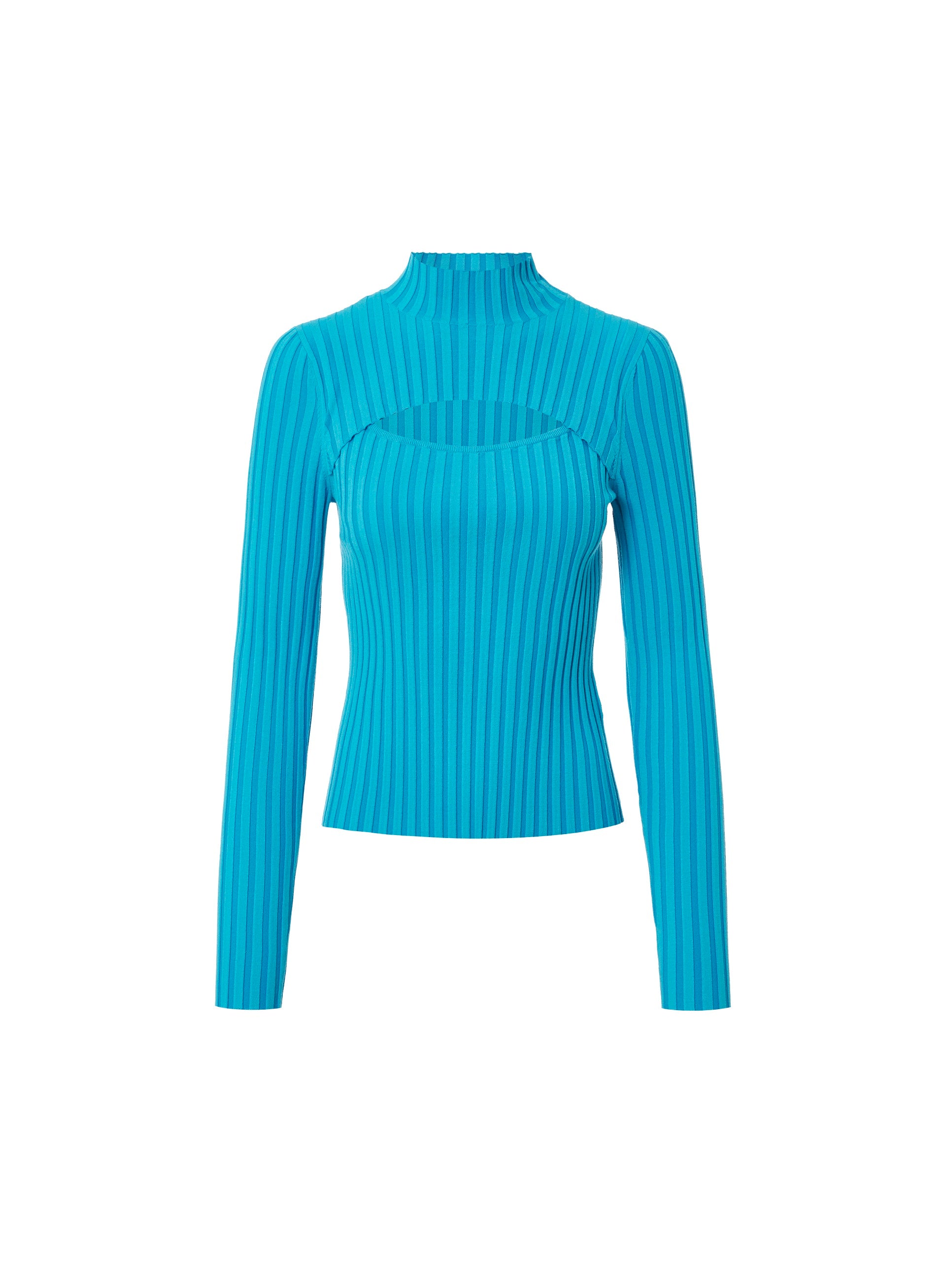 MO&Co. Women's Cutout Turtleneck Sweater Fitted Chic Pullover Sweater With Collar