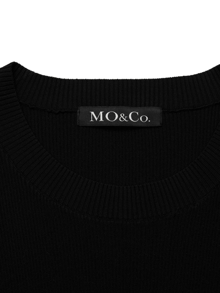 MO&Co. Women's Textured Cutout Knit Top Loose Coolparty tops for women