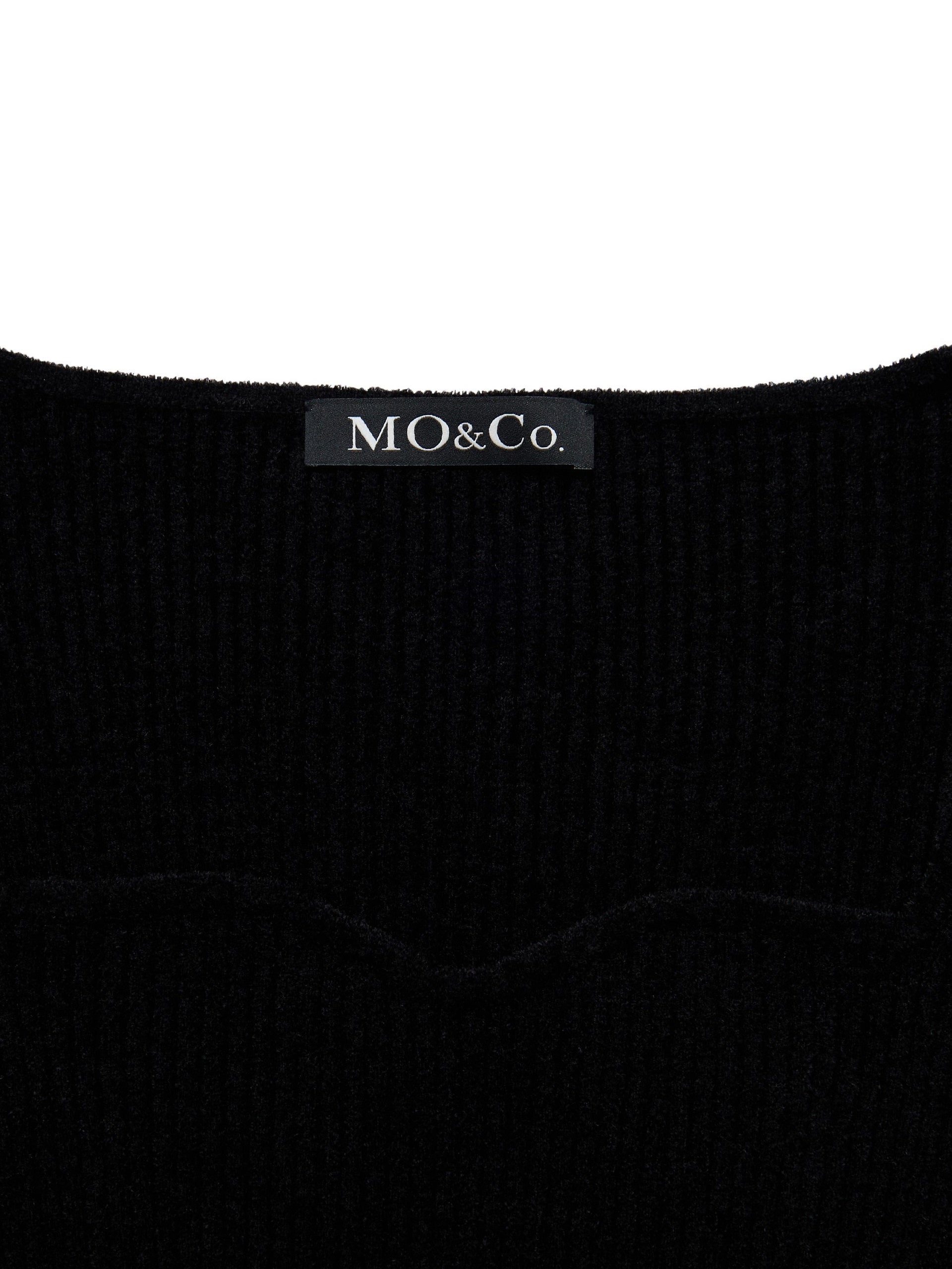 MO&Co. Women's Square Neck Stretch Knit Top Fitted Casual Square Neck Green Sweater