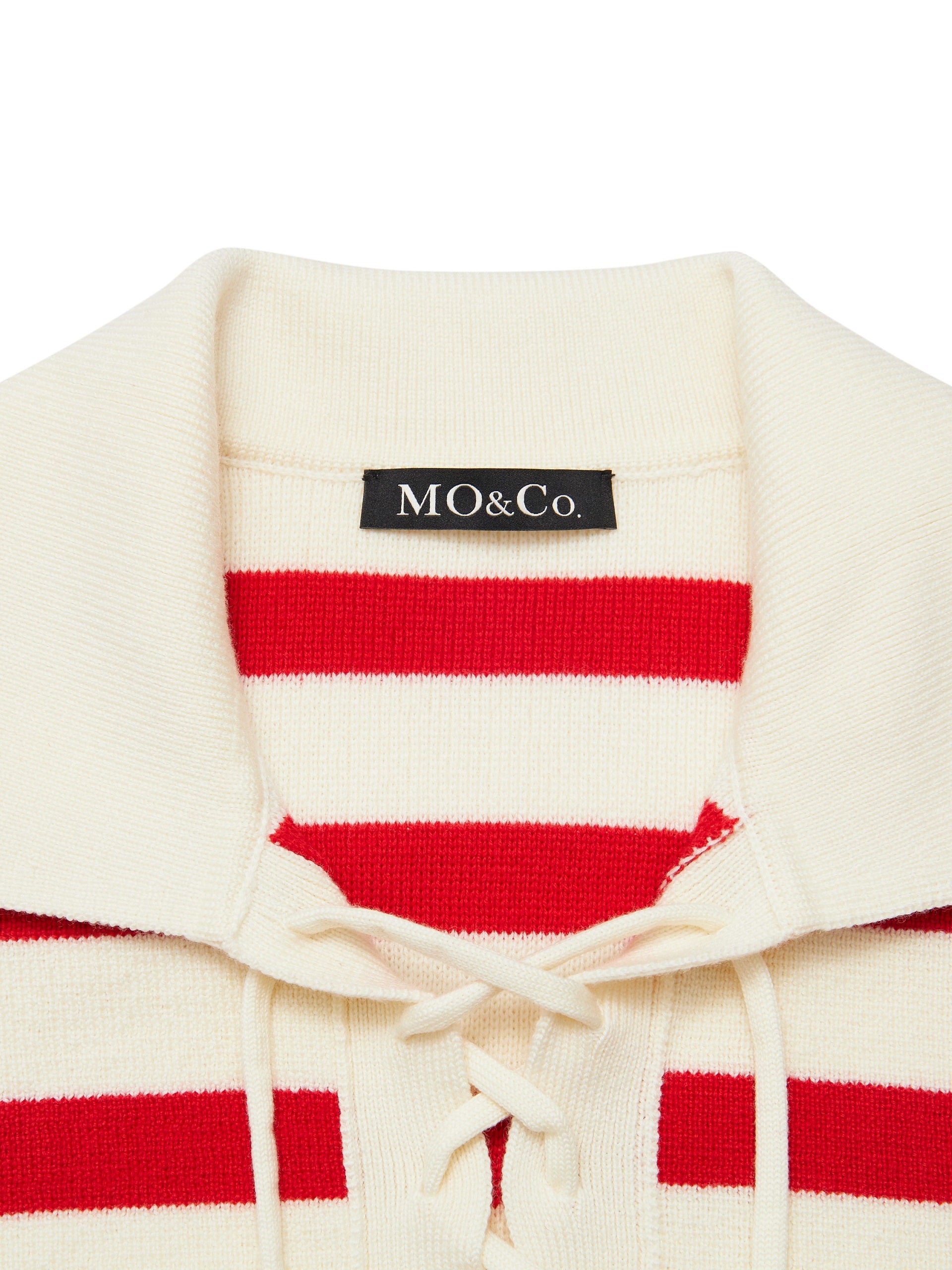 MO&Co. Women's Wool Striped Knit Pullover Loose Casual Ladies Sweater