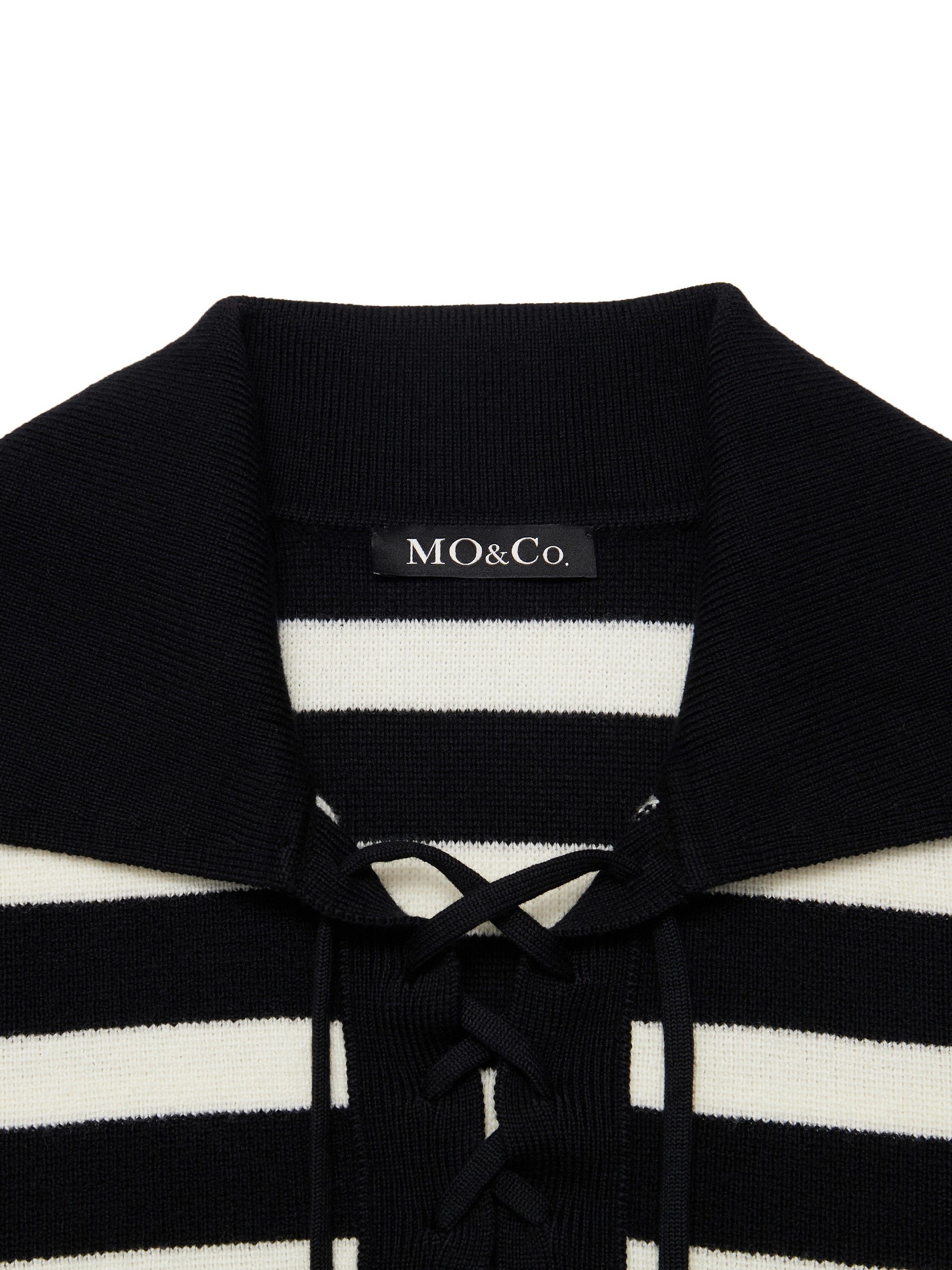 MO&Co. Women's Wool Striped Knit Pullover Loose Casual Ladies Sweater