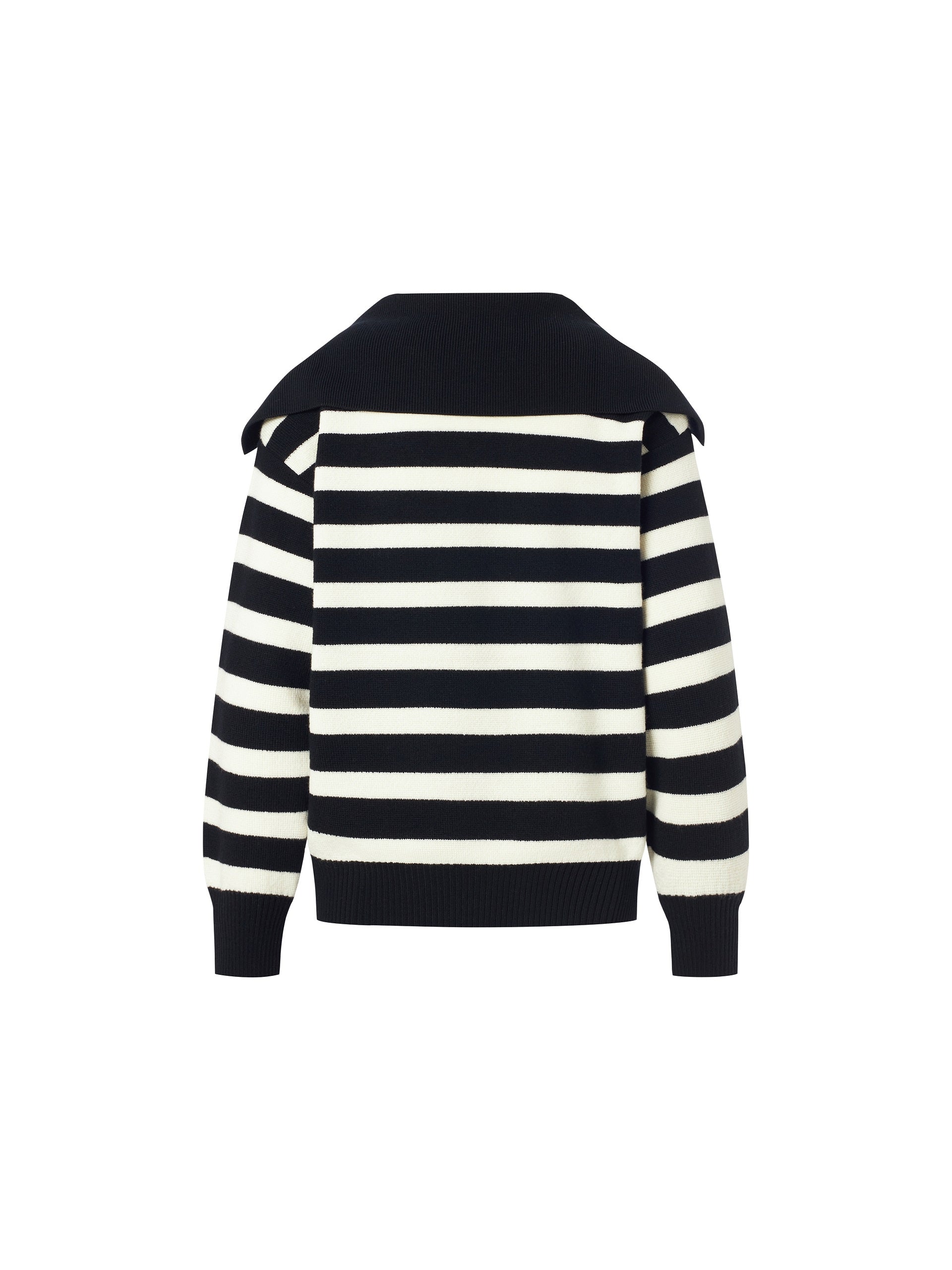 MO&Co. Women's Wool Striped Knit Pullover Loose Casual Ladies Sweater