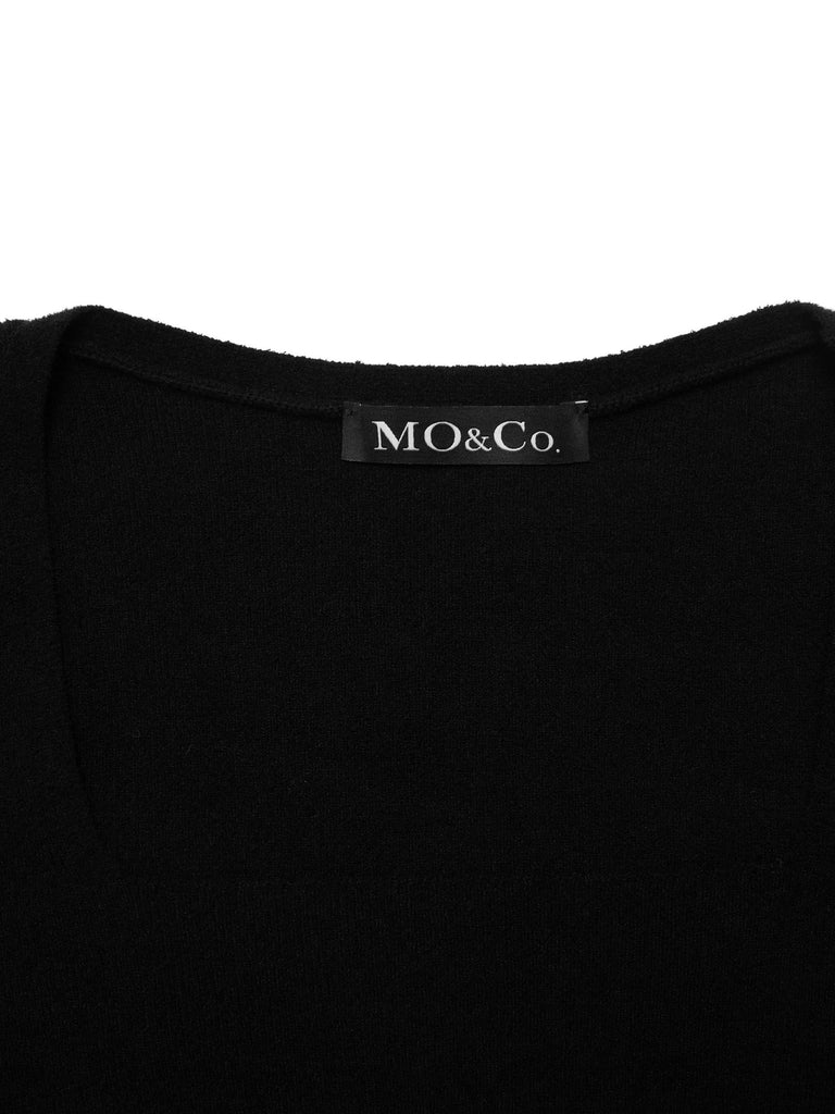 MO&Co. Women's Square Neck Slim Fit Knit Top Fitted Chic  White Tops For Women