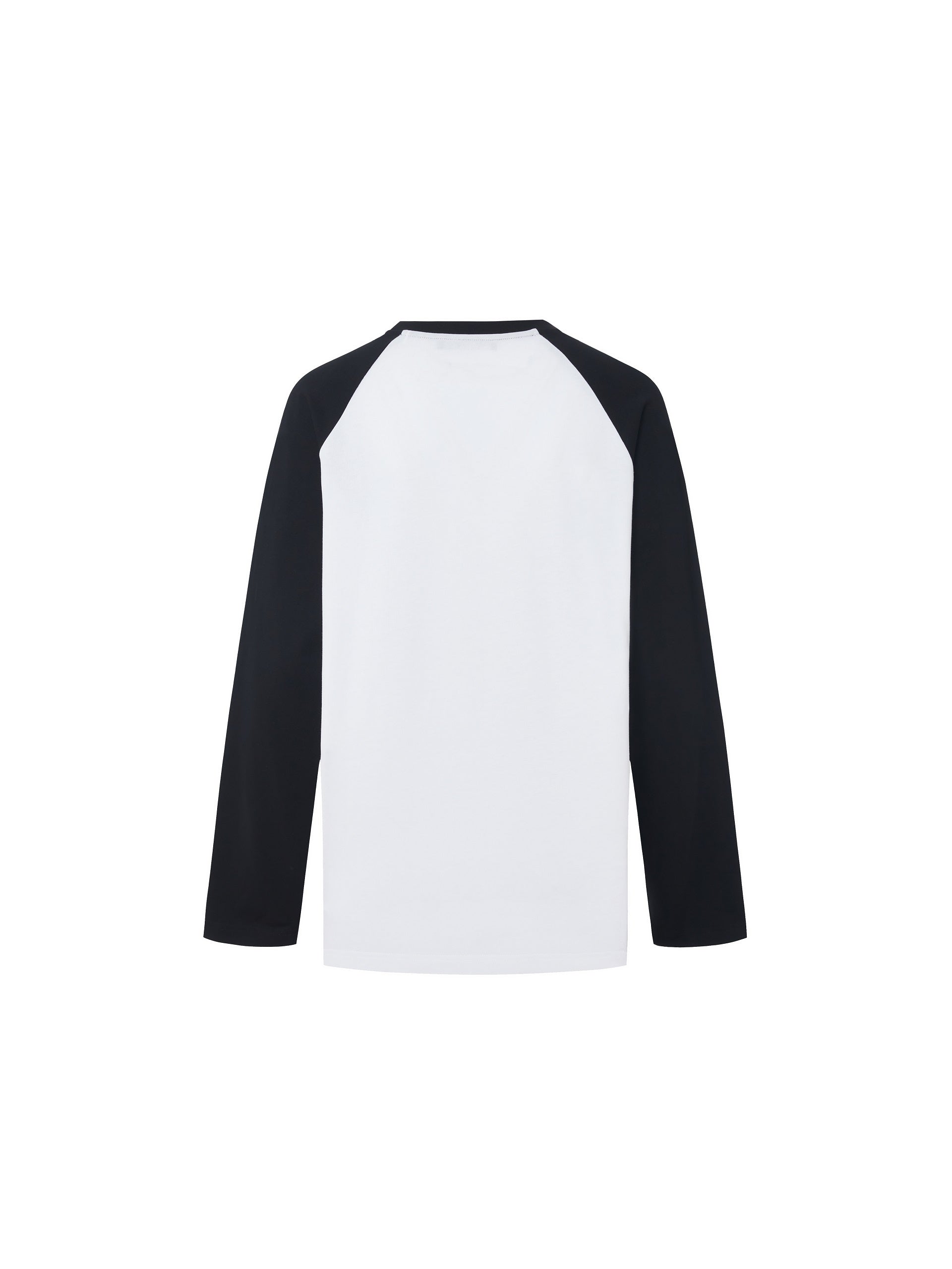 MO&Co. Women's Contrast Long Sleeve Cotton T-Shirt Loose Causal Round Neck Top Shirt