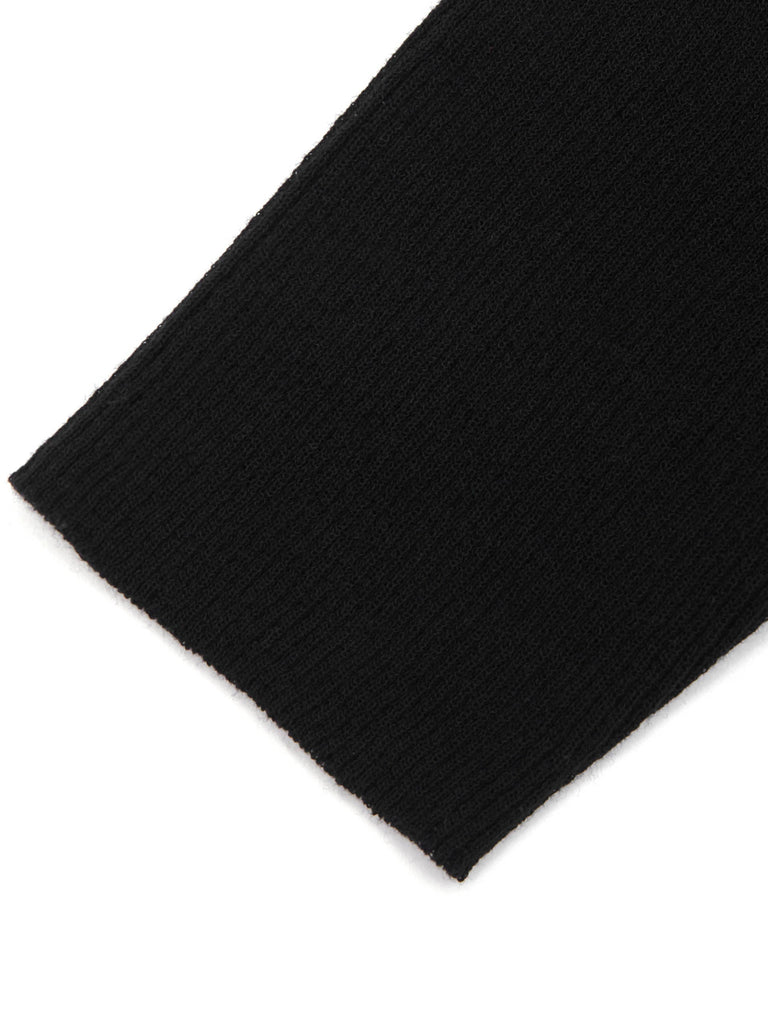 MO&Co. Women's POLO Neck Knit Top Loose Casual Lapel Pullover Black
