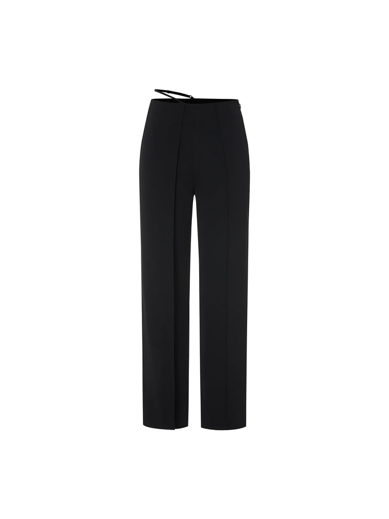 MO&Co. Women's Straight Suit Loose Casual Black Stylish Pants