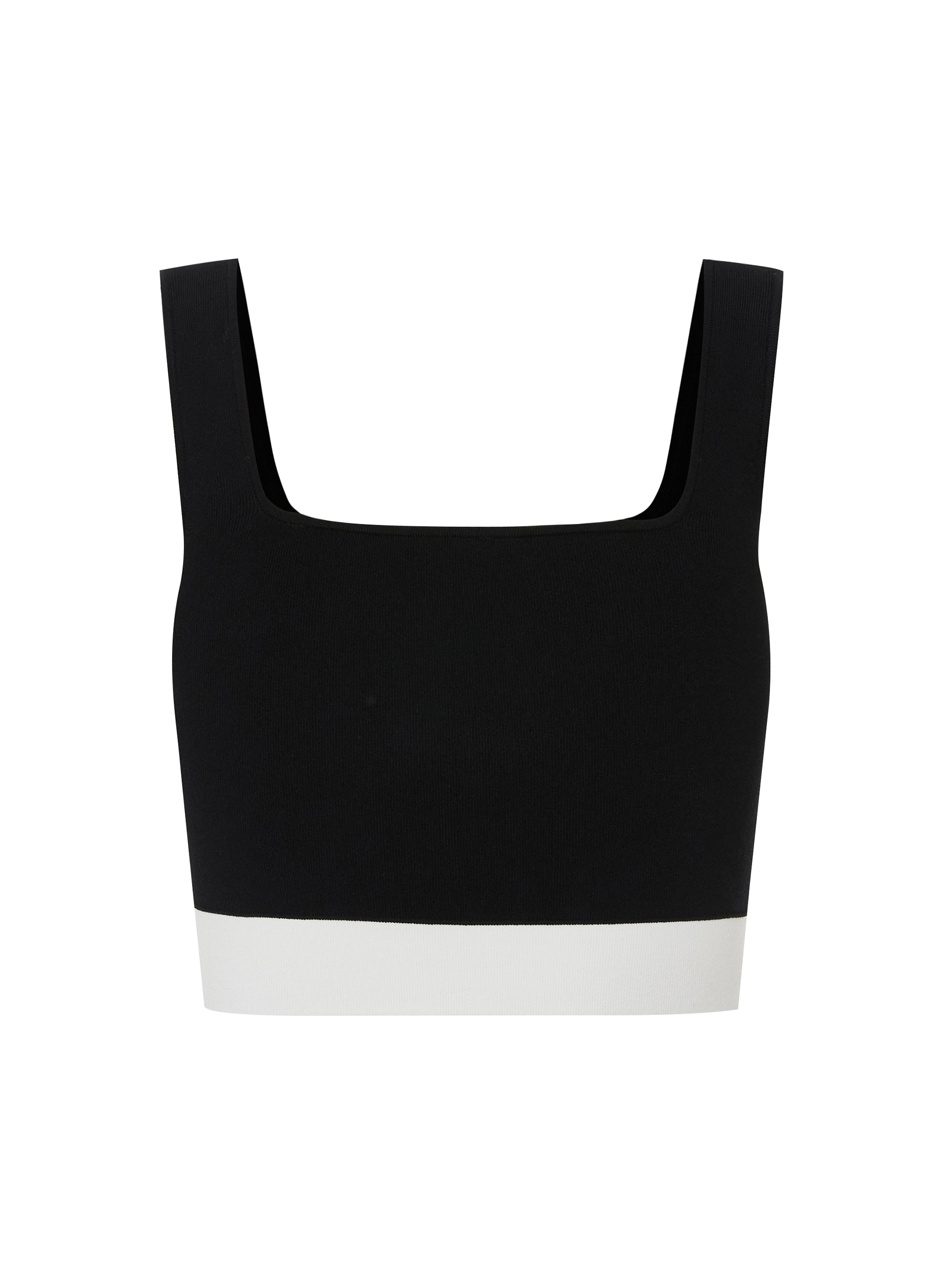 MO&Co. Women's Logo Crop Tank Top FittedCool Square Neck Pullover Ladies Tank Tops