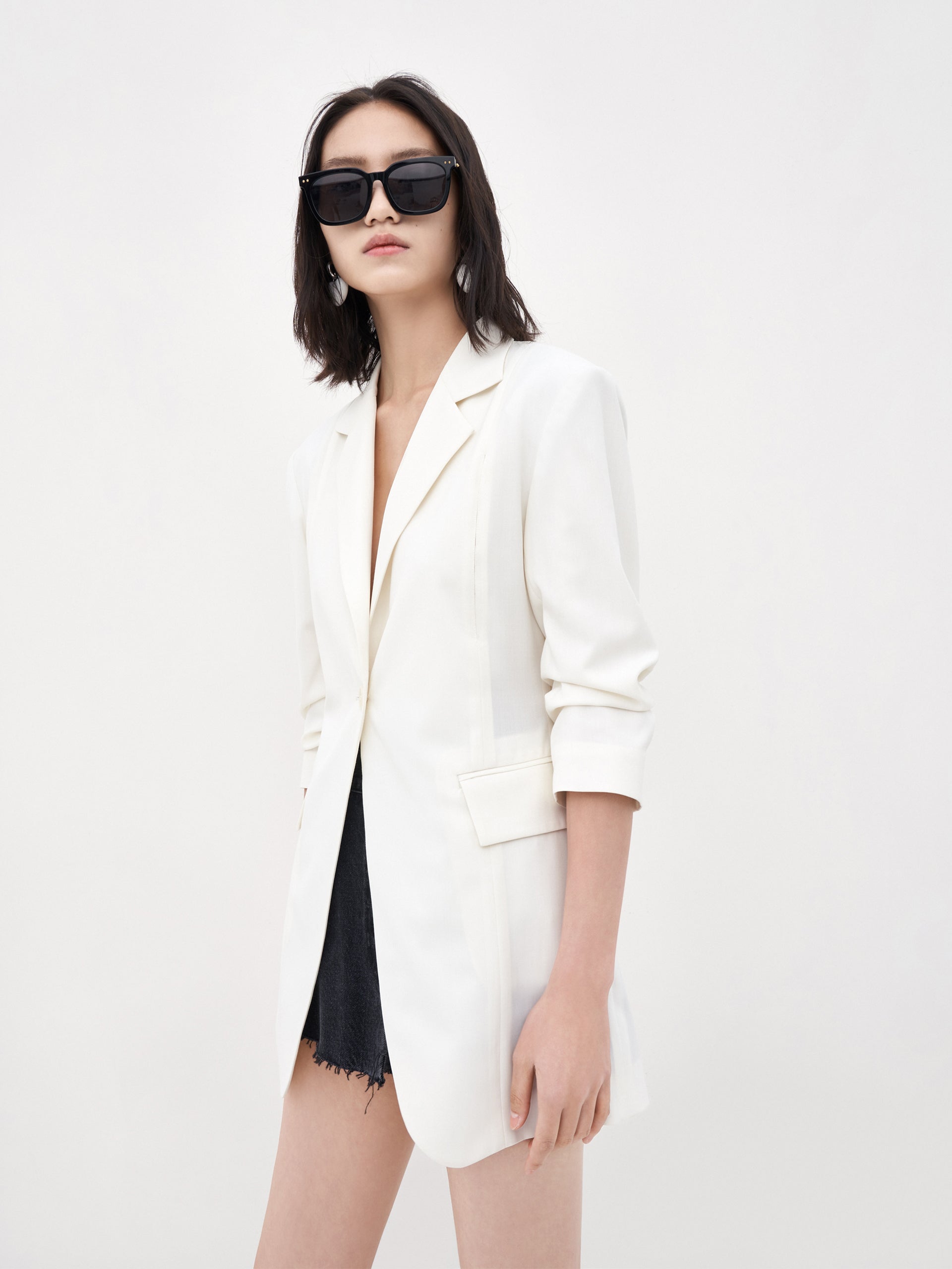 Women's Fitted Tailored White Spring Blazer