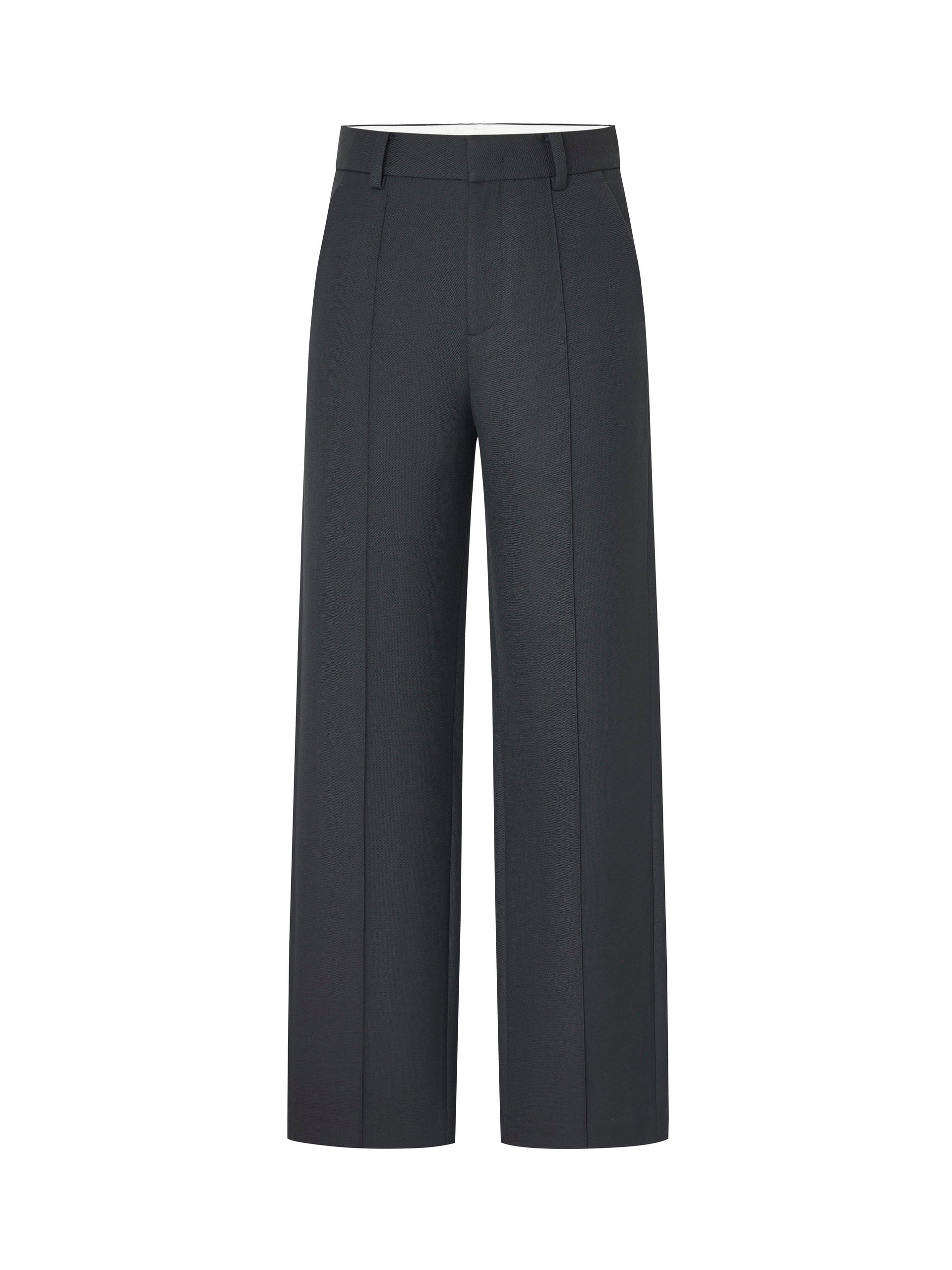 Straight Leg Tailored Trousers Suit Pants in Grey