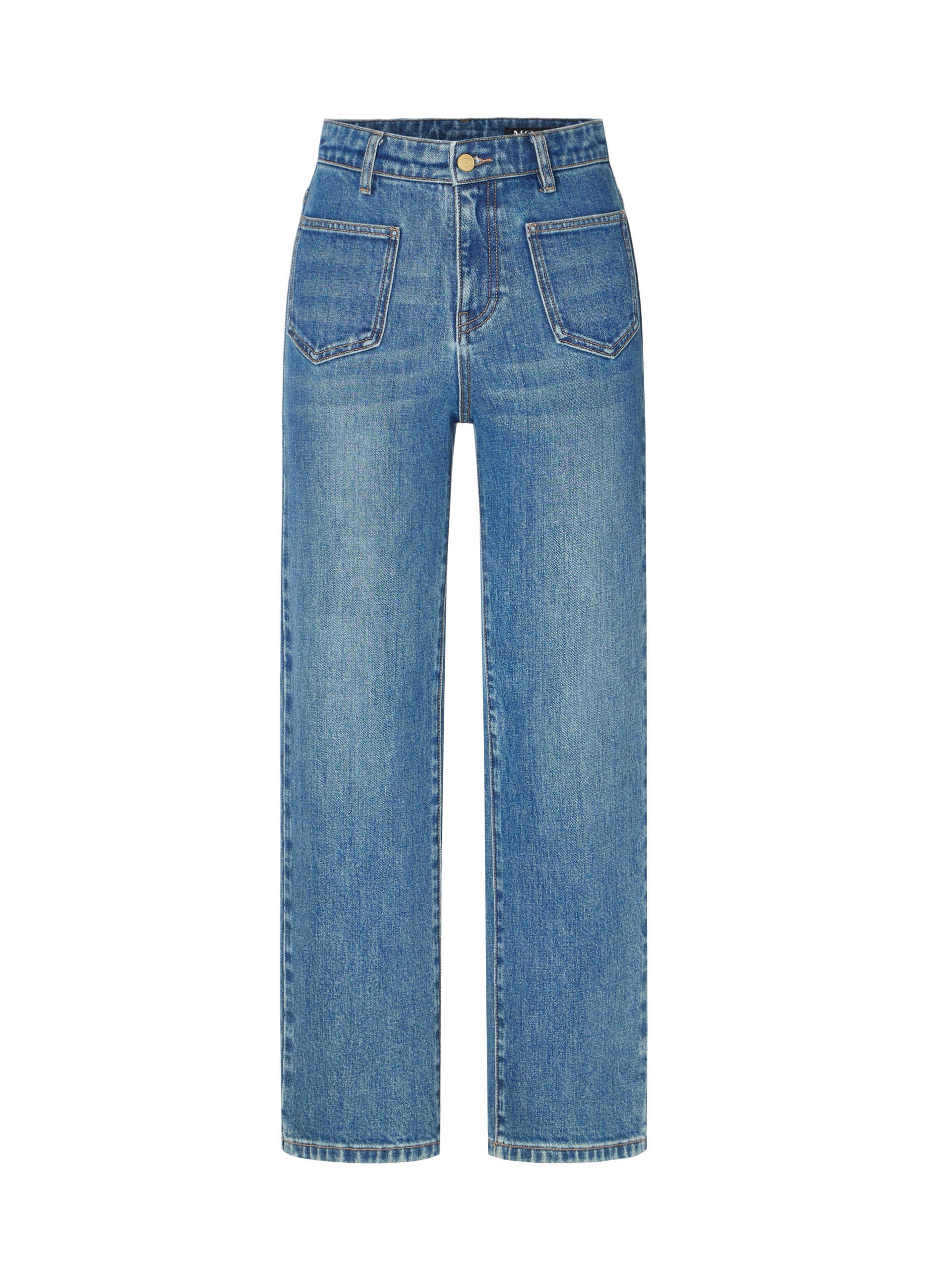 Vintage High Rise Straight Blue Jeans