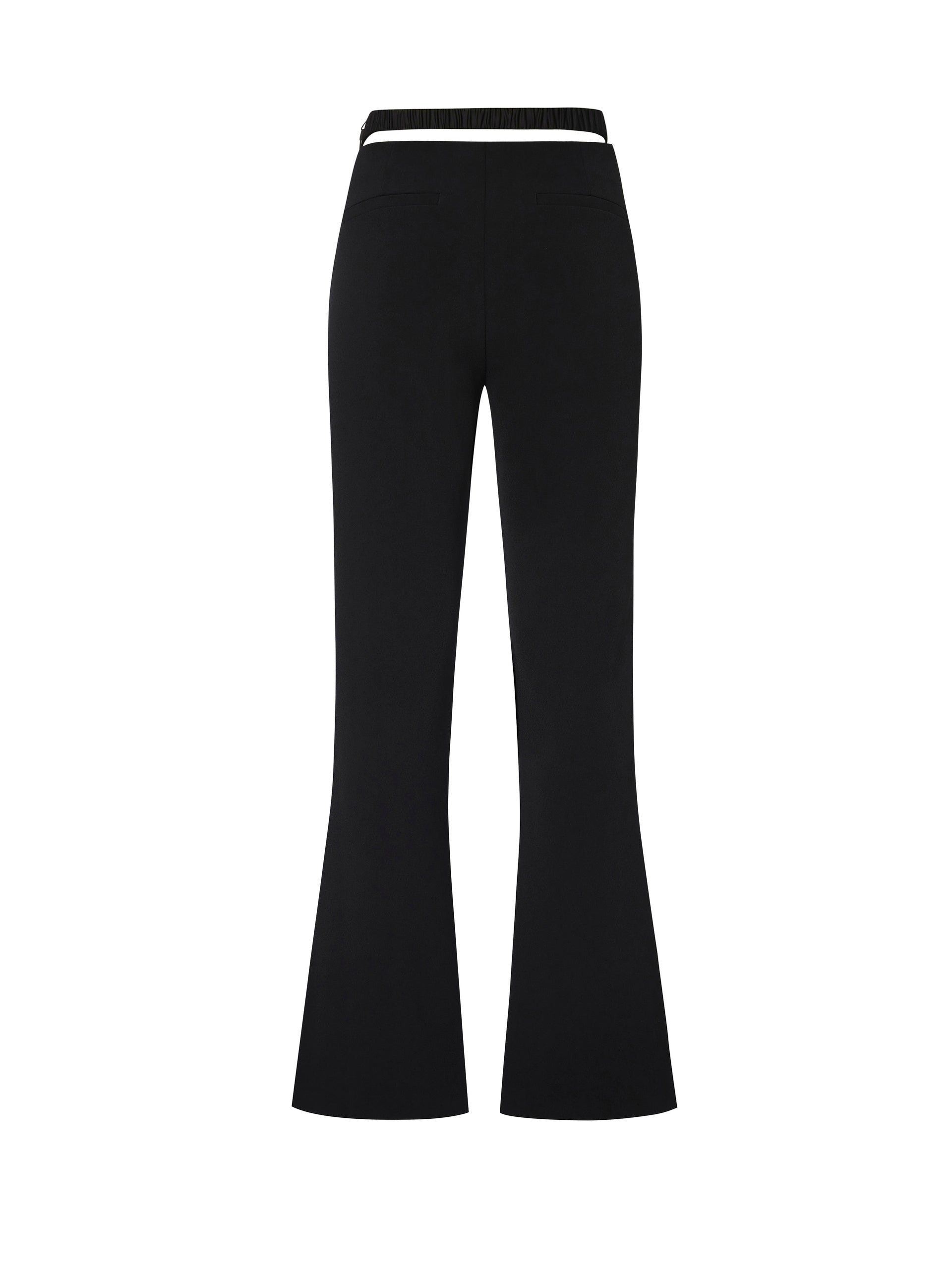 Cutout Waistband High Rise Flared Black Pants