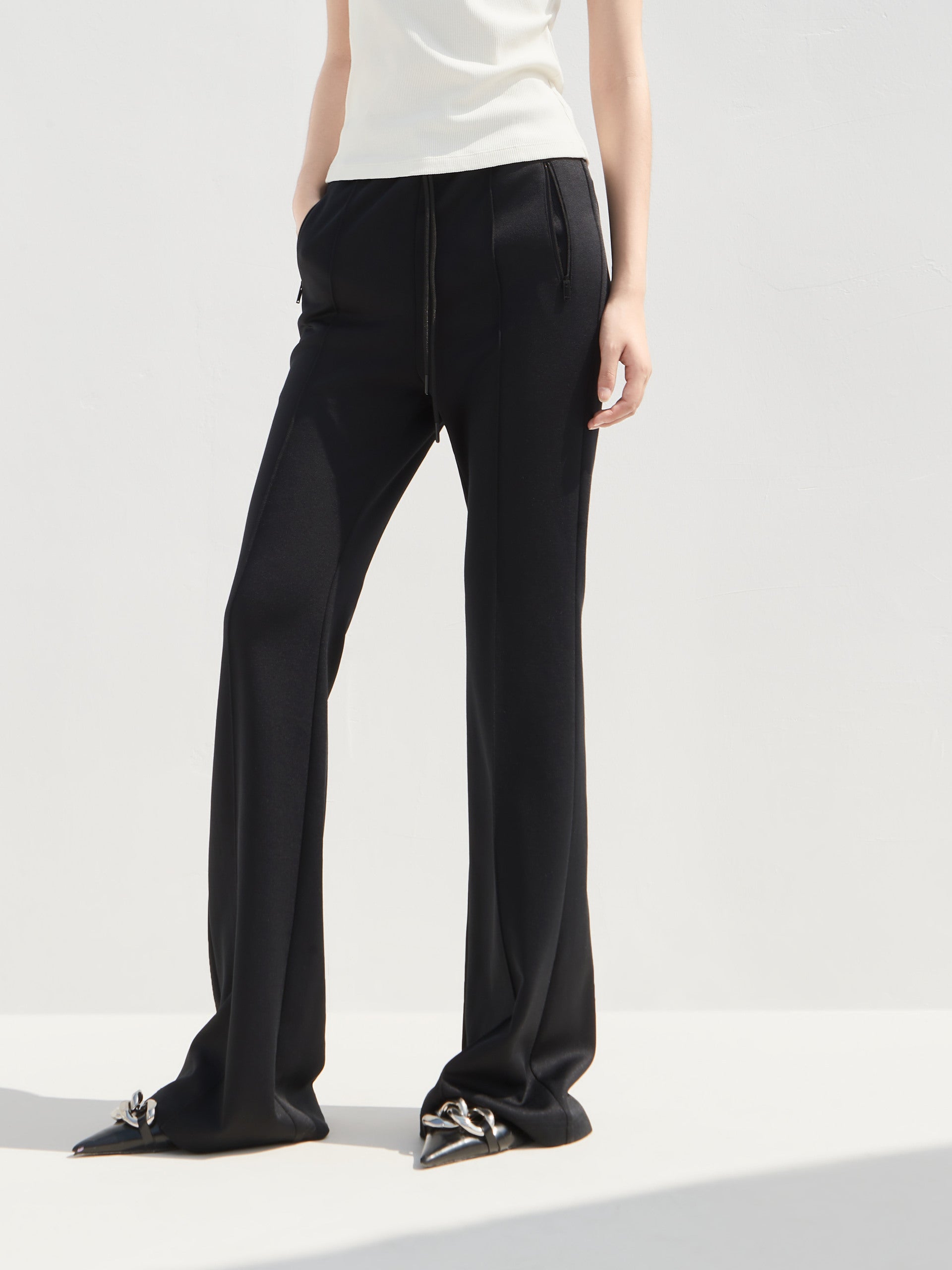 Elasticated waistband Casual Pants in Black