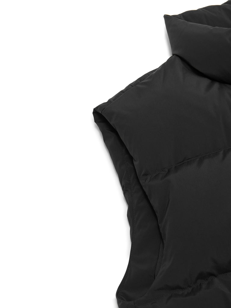 Duck Down Feather Quilted Vest in Black