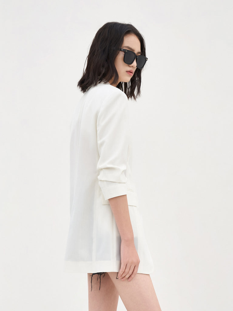 Women's Fitted Tailored White Spring Blazer