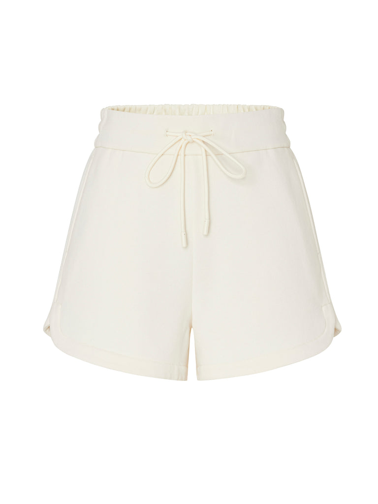 Beige Elasticated Casual Shorts in Cotton