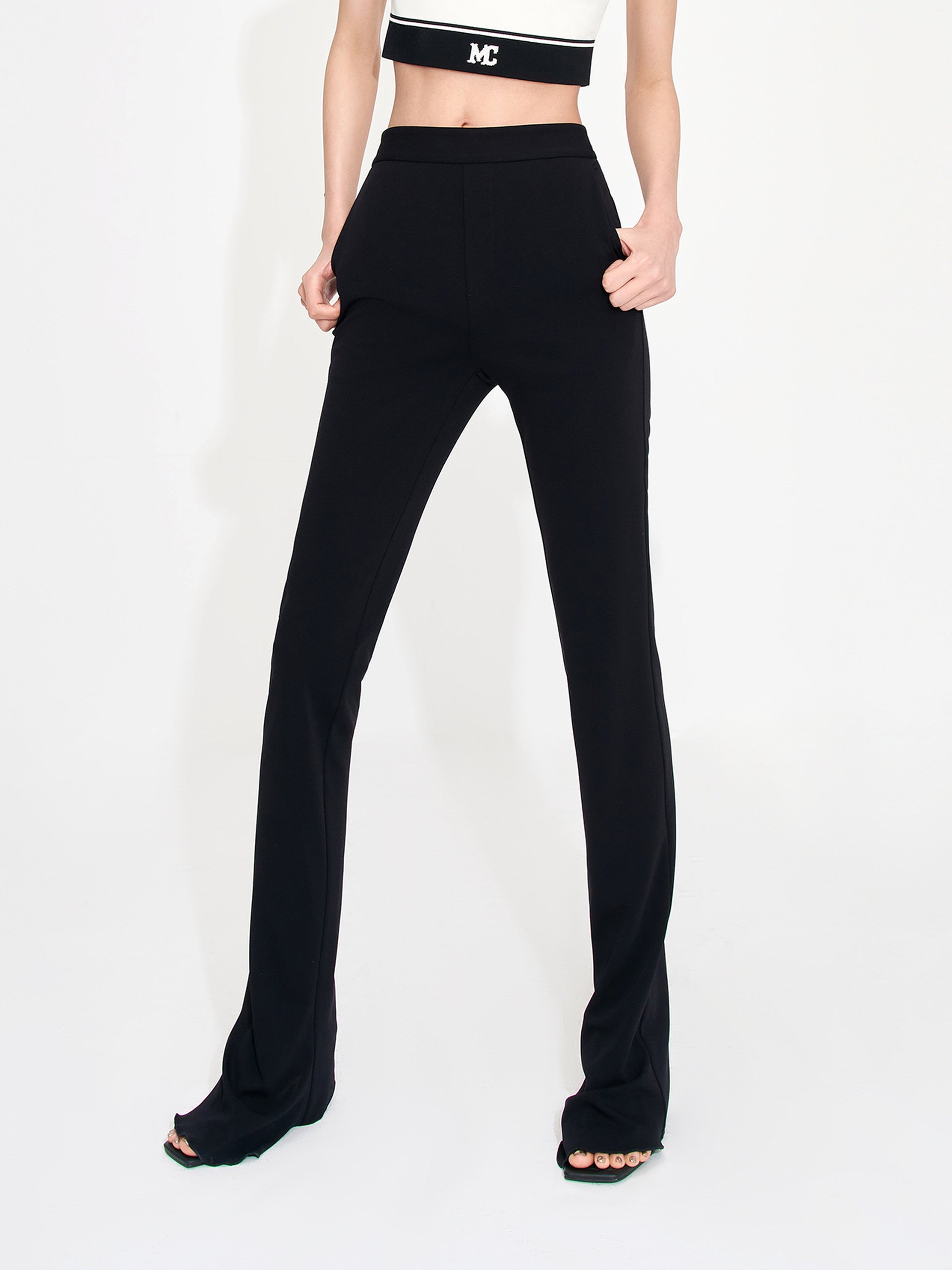 MO&Co. Women's High Rise Black Maxi Pants