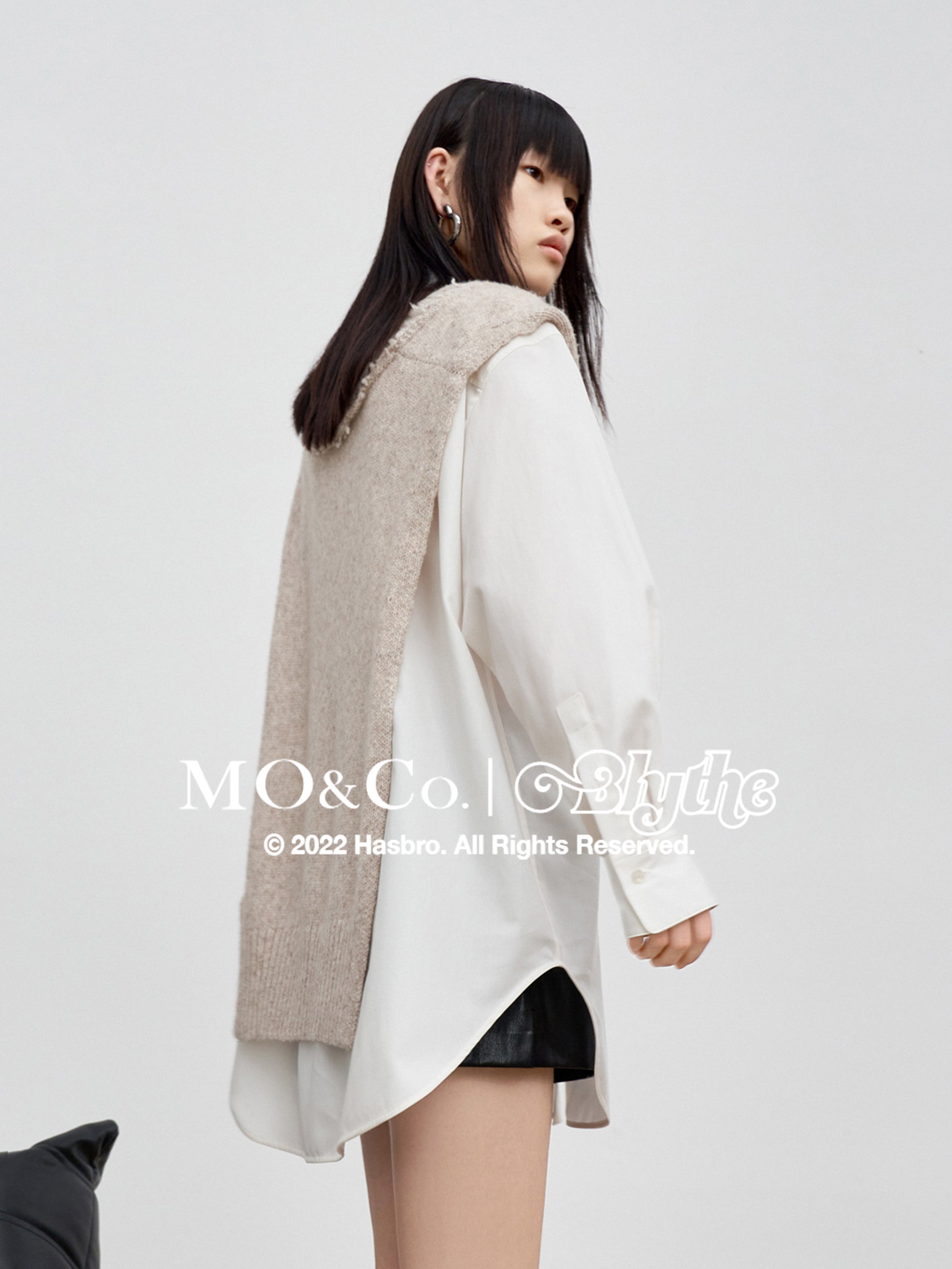 MO&Co.｜Blythe Collaboration Two-Piece Dress Fitted Casual V Neck  Long Sleeve Dress